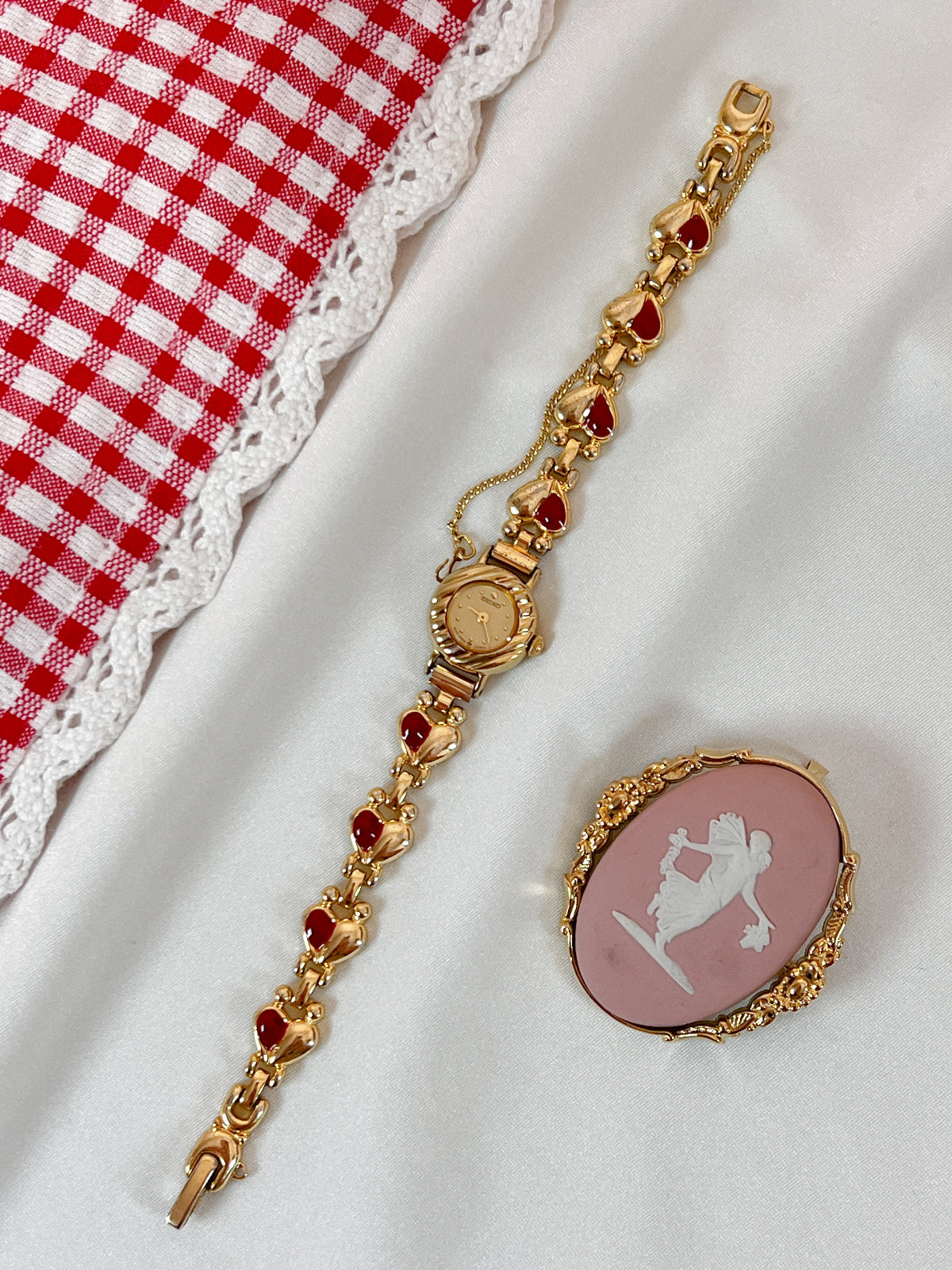 Seiko Rare Petite Watch with Love Heart Bracelet