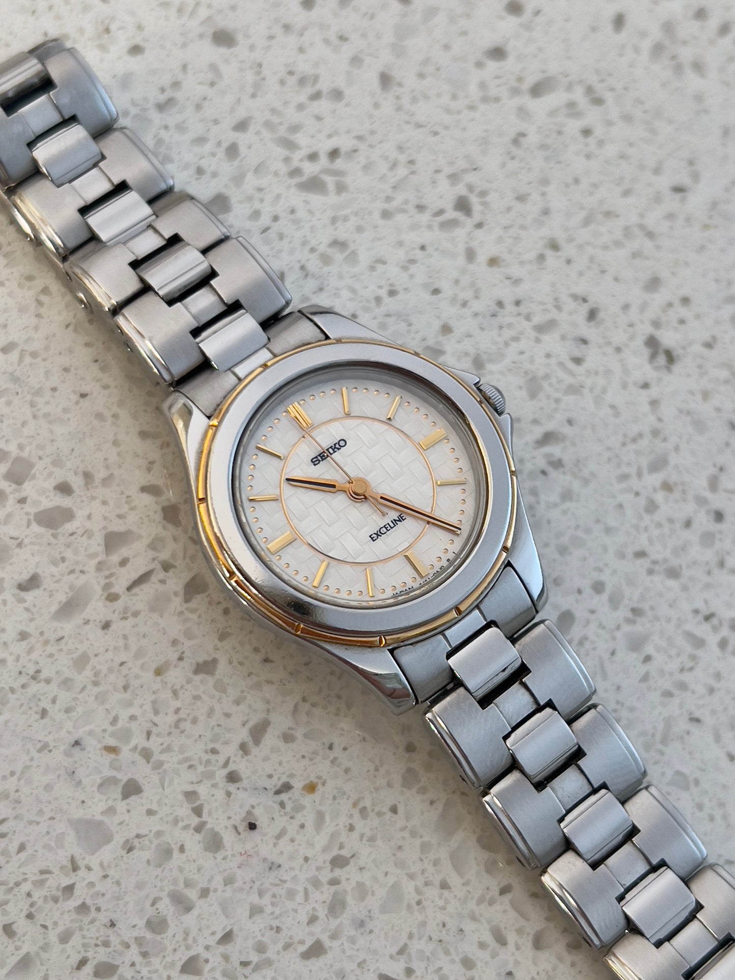 Seiko Exceline Women's Watch with a Tatami Woven Textured Dial