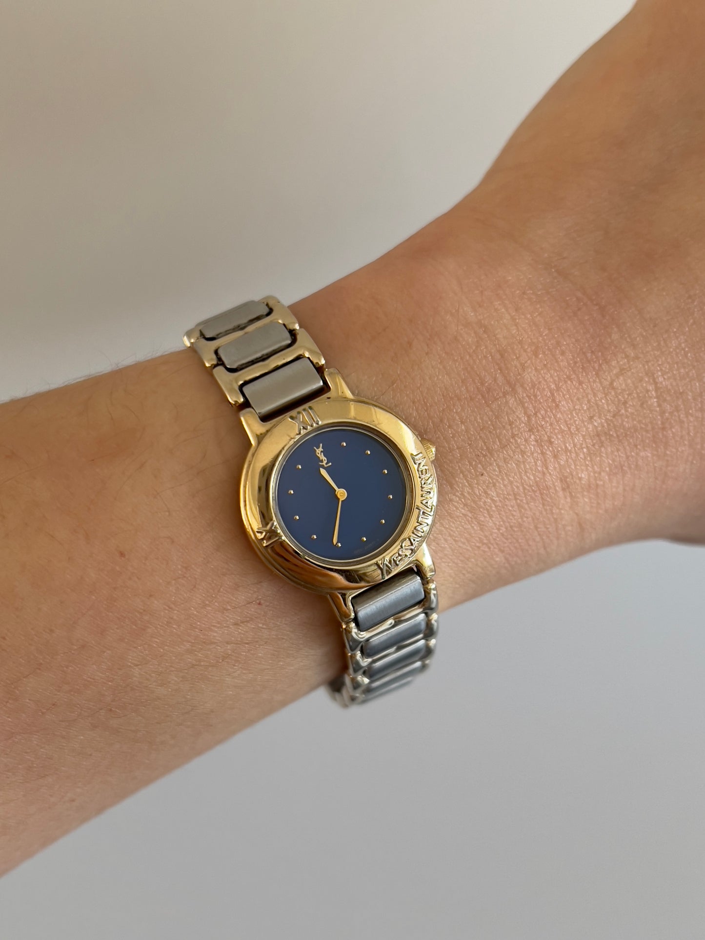 Yves Saint Laurent Two-Tone Deep Blue Dial Ladies’ Watch