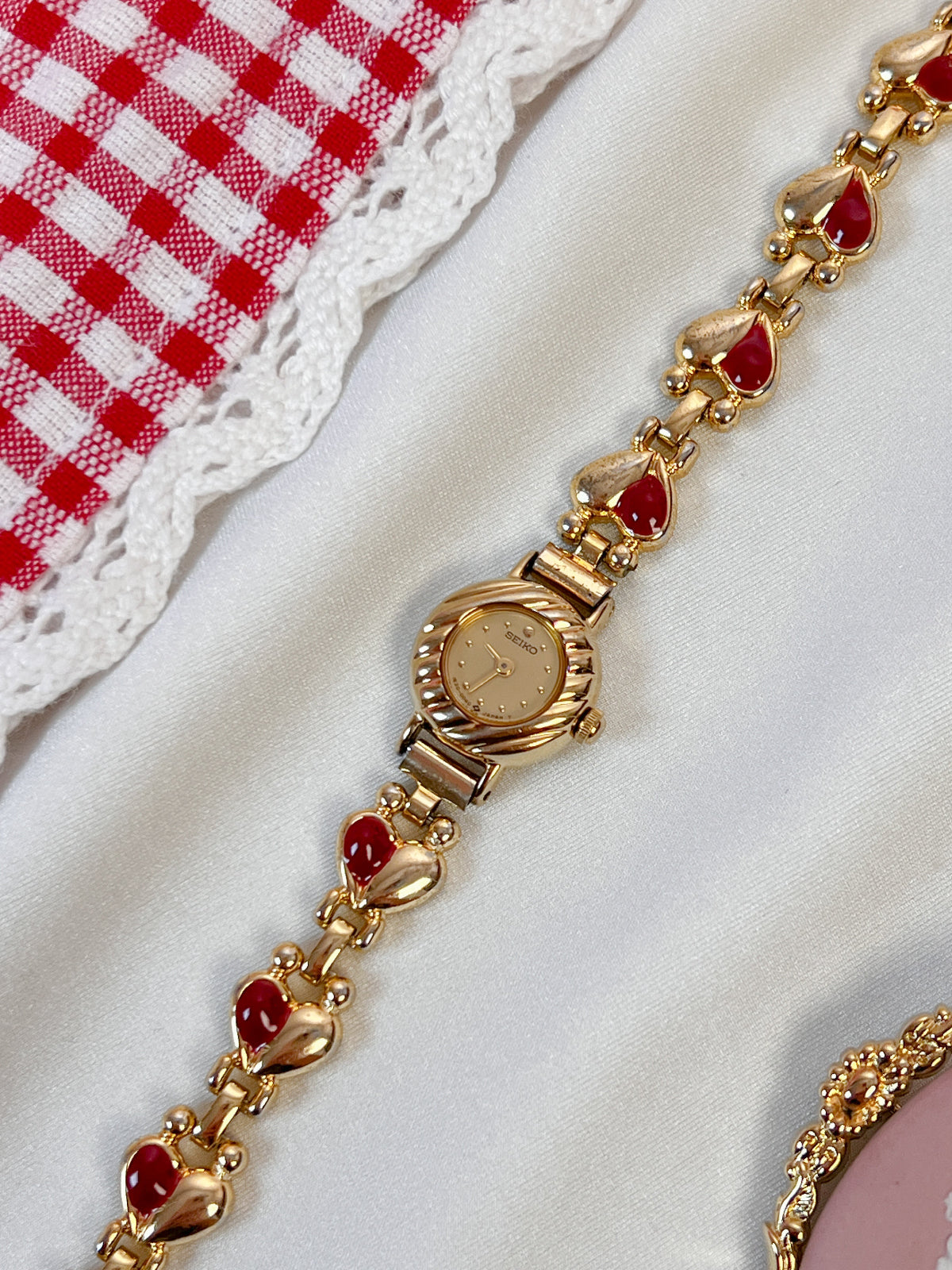 Seiko Rare Petite Watch with Love Heart Bracelet