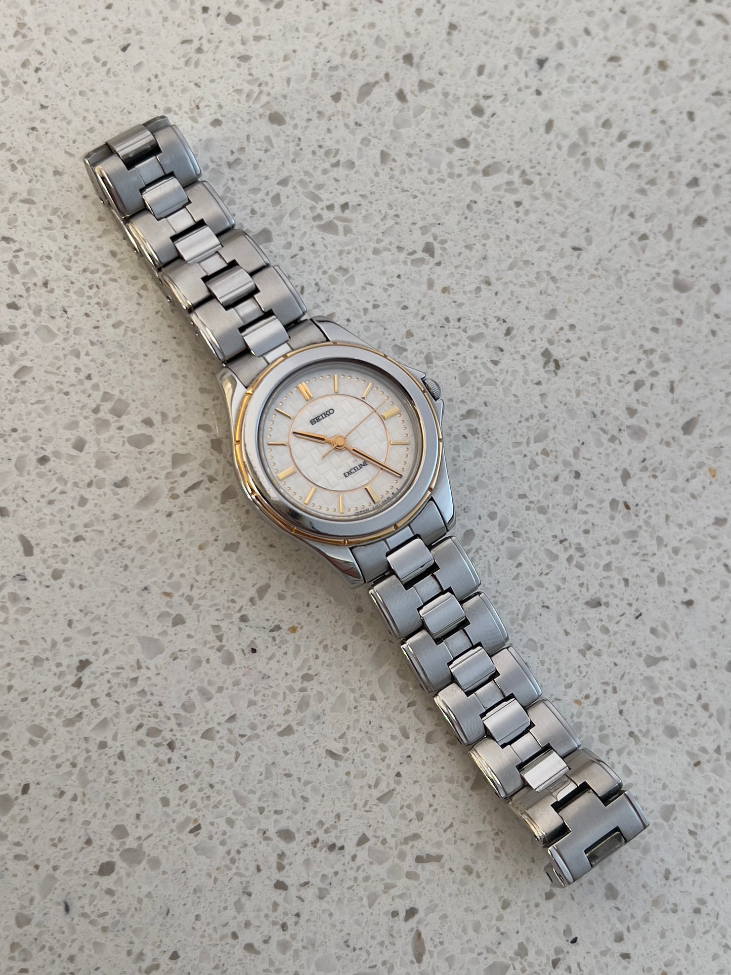 Seiko Exceline Women's Watch with a Tatami Woven Textured Dial