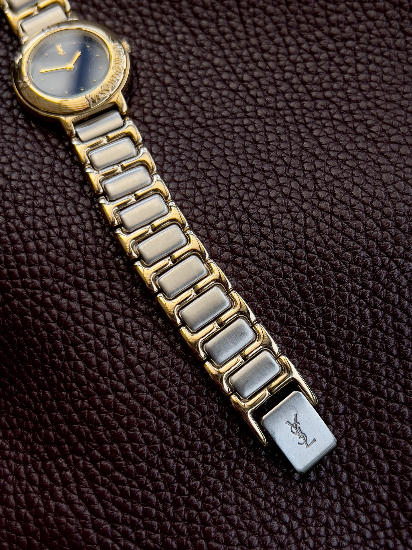 Yves Saint Laurent Two-Tone Deep Blue Dial Ladies’ Watch