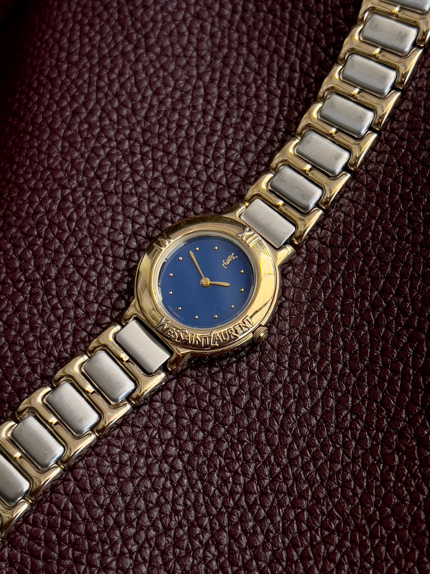 Yves Saint Laurent Two-Tone Deep Blue Dial Ladies’ Watch