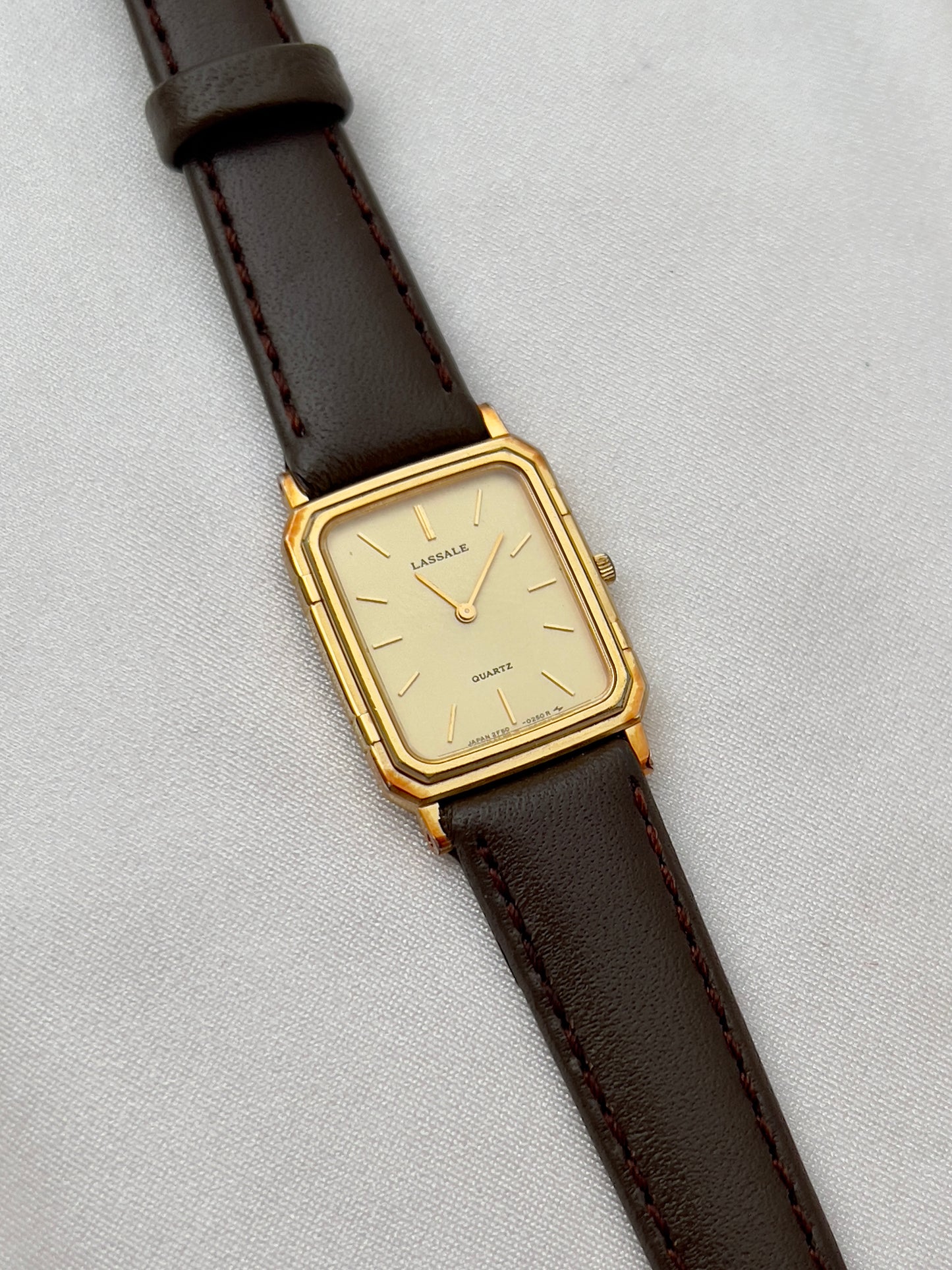 Seiko Lassale Gold Toned Tank Ladies Watch