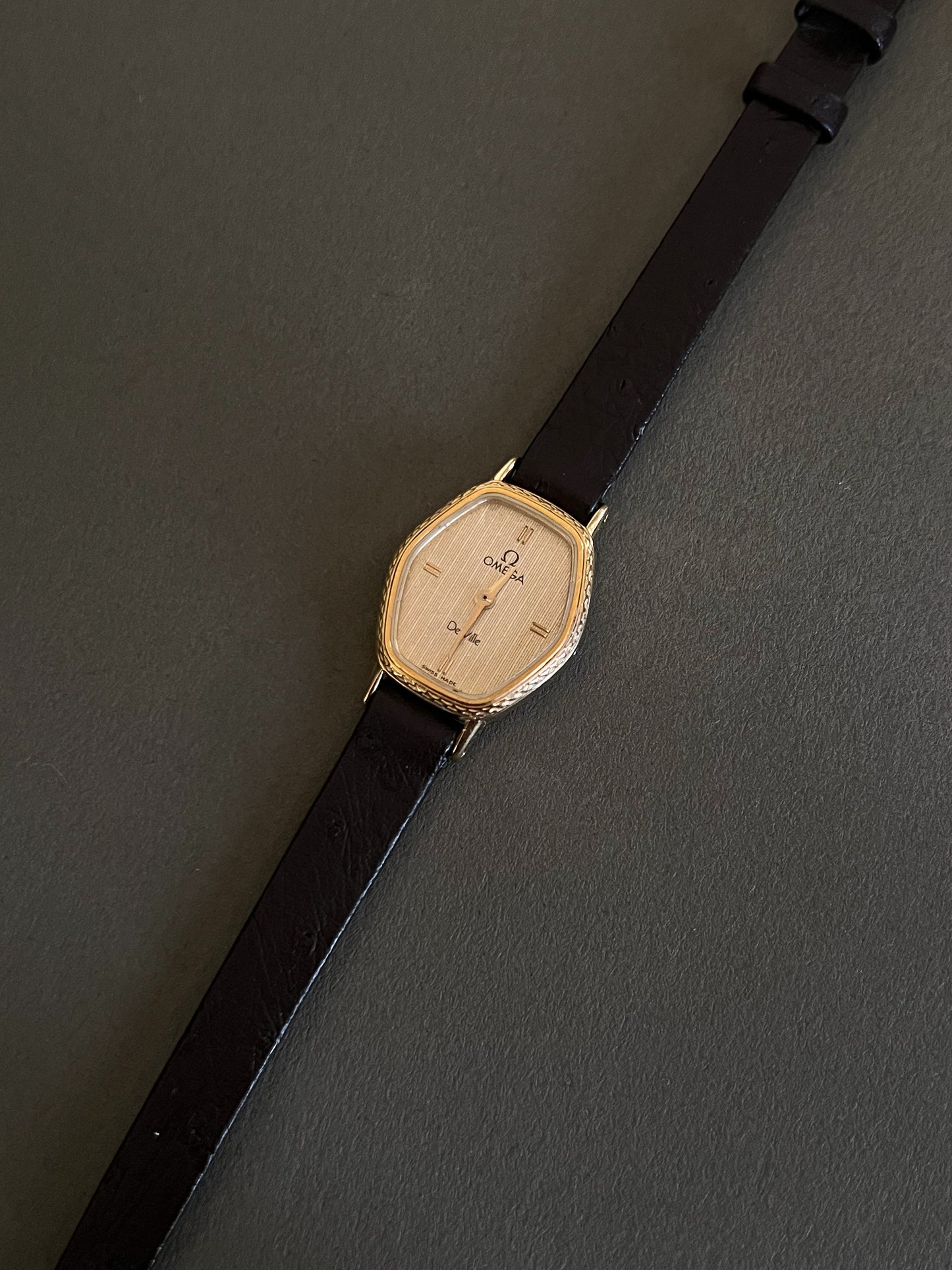 Omega De Ville Ladies Gold Tonneau Watch