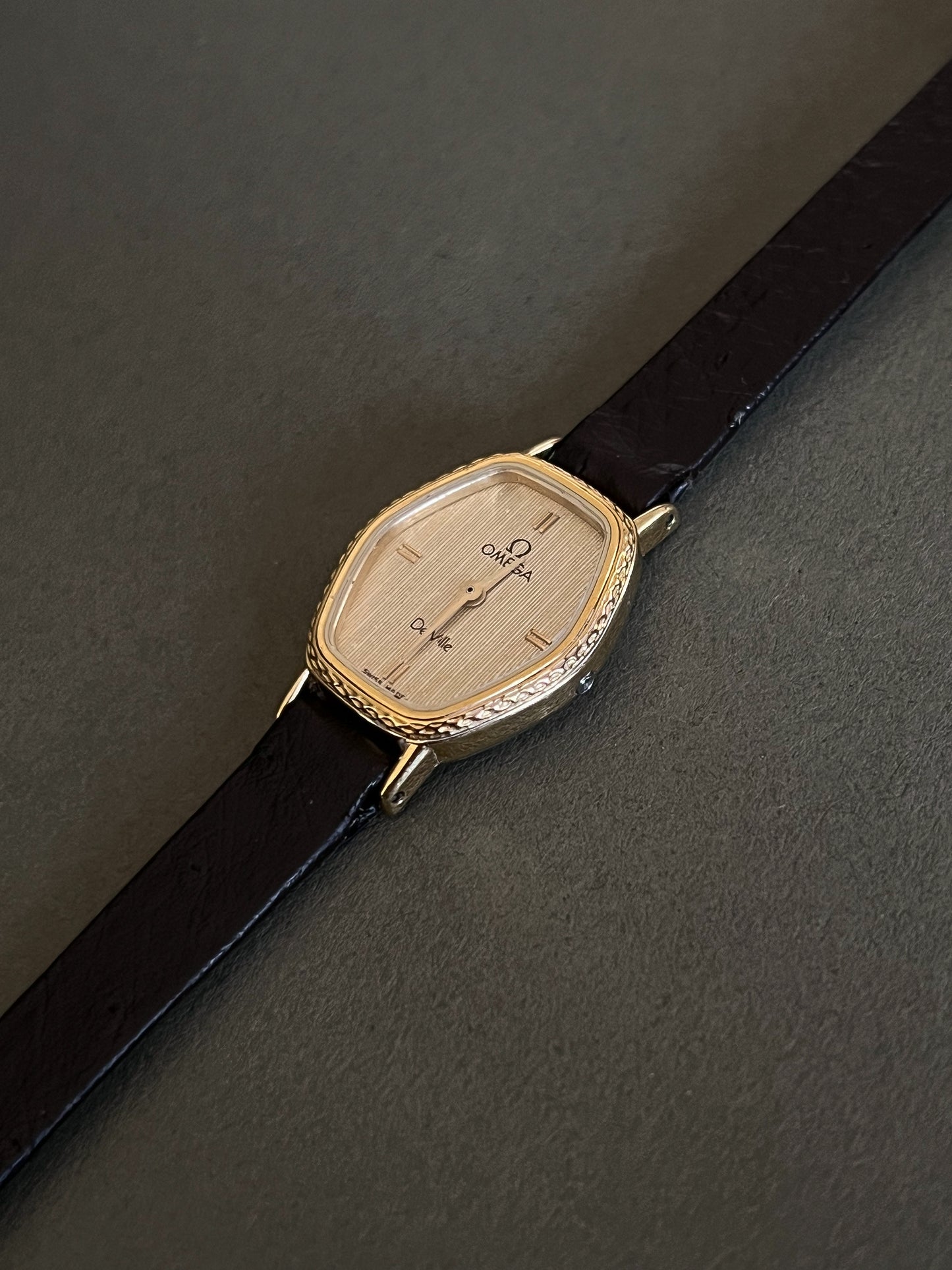 Omega De Ville Ladies Gold Tonneau Watch