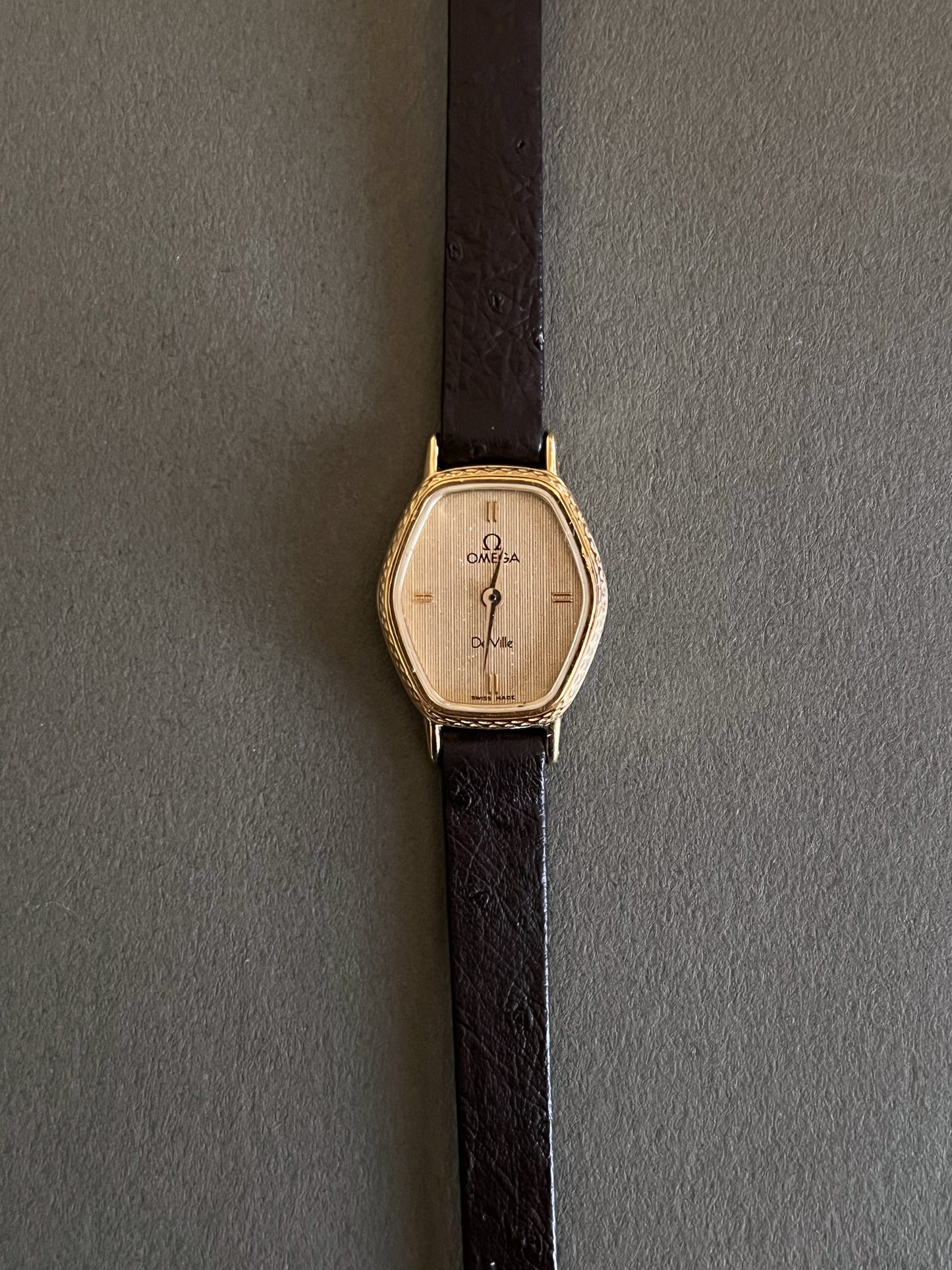 Omega De Ville Ladies Gold Tonneau Watch