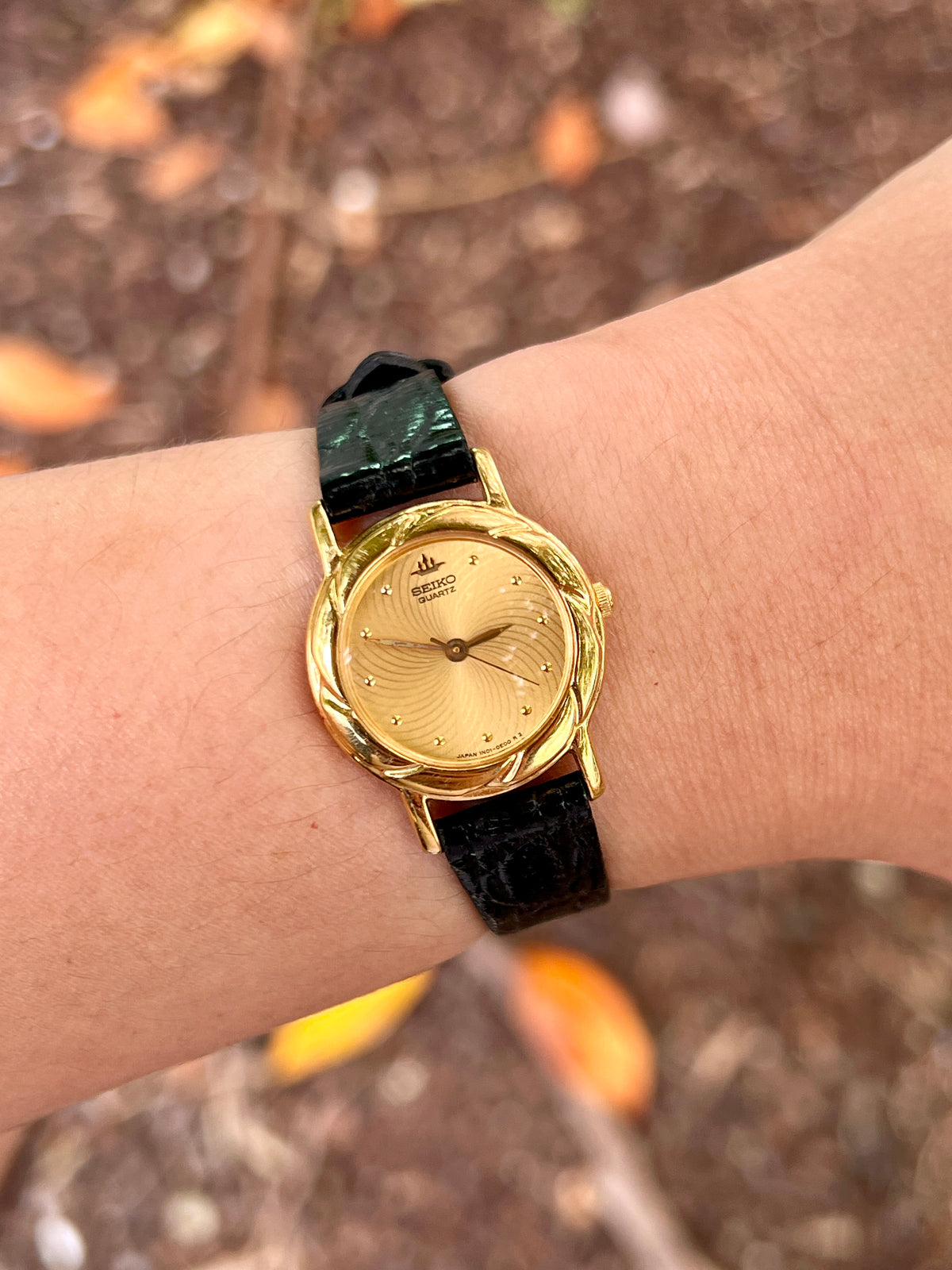 Seiko Galaxy Swirl Dial Petal Case Watch, product photograph 1.