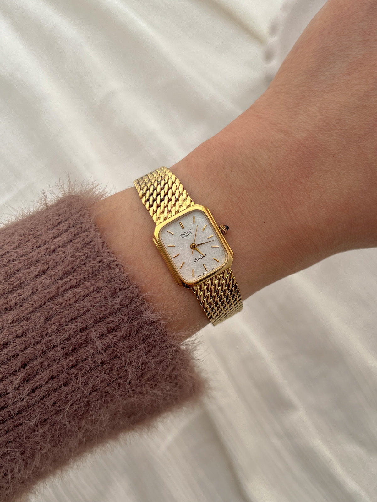 Seiko Exceline Rectangular Gold Toned Woman's Watch