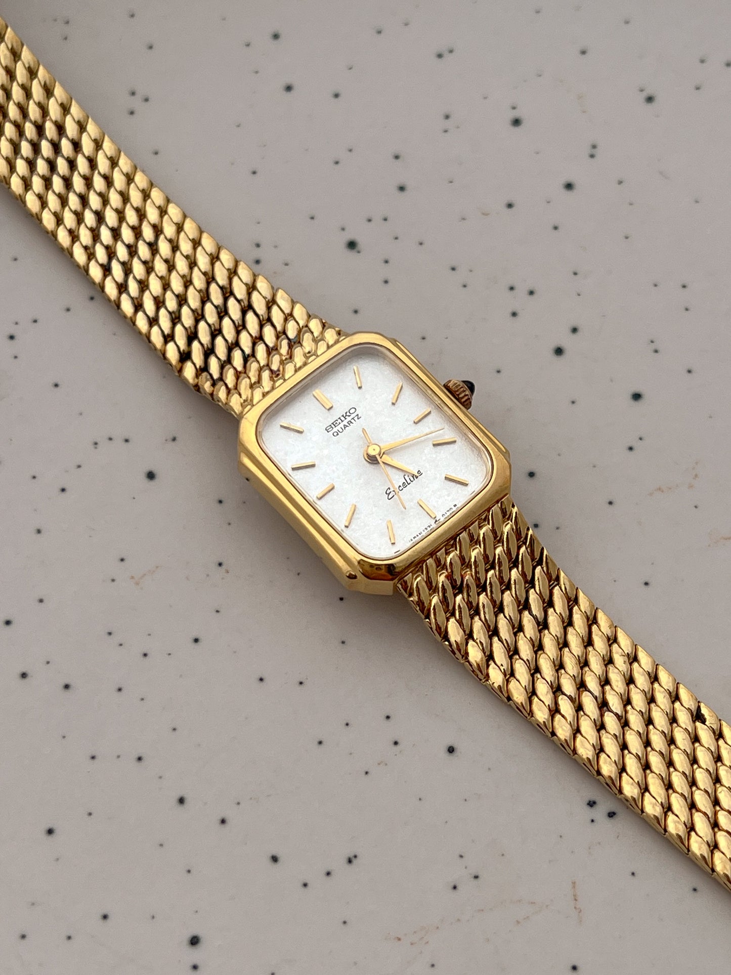 Seiko Exceline Rectangular Gold Toned Woman's Watch