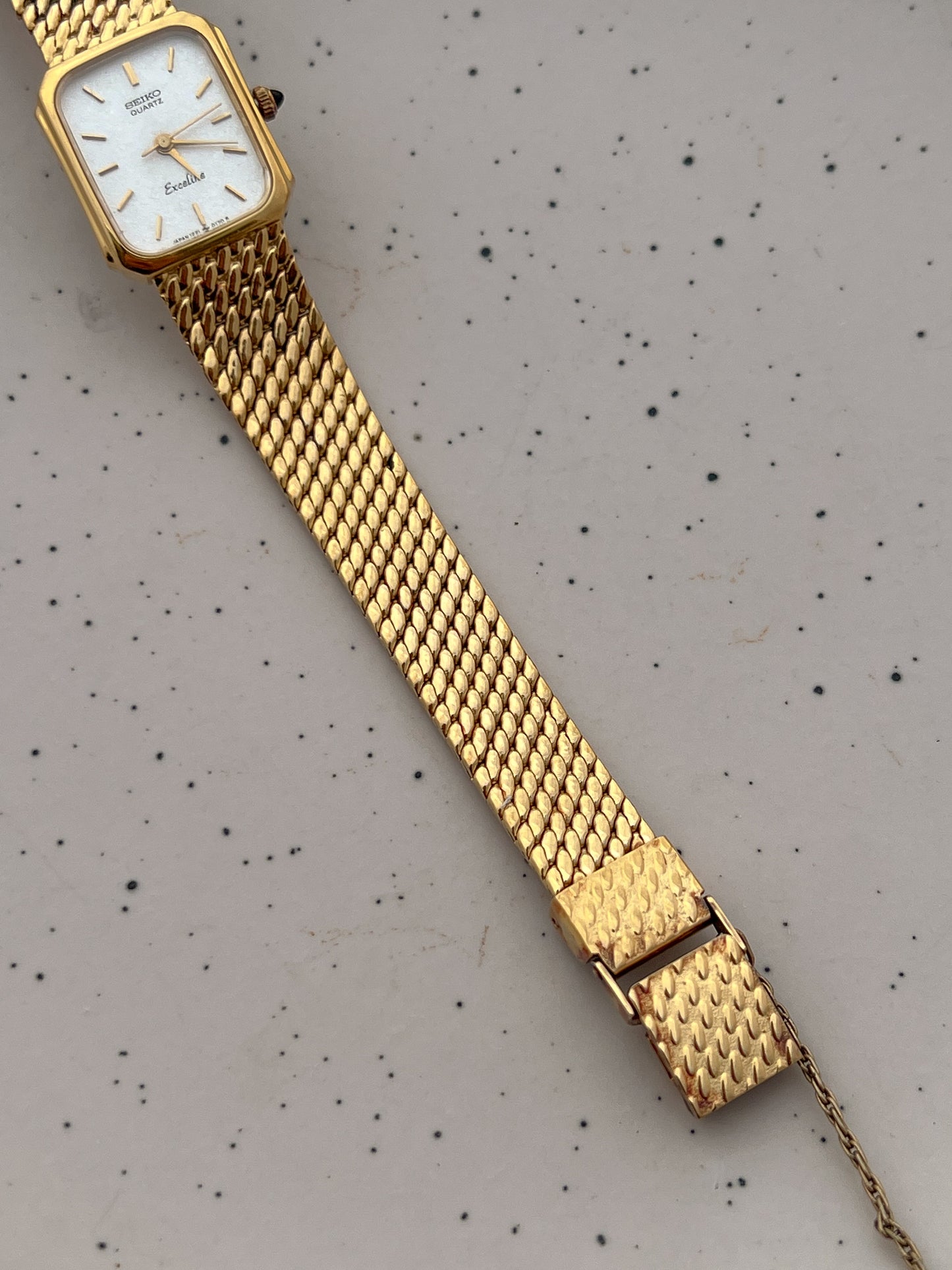 Seiko Exceline Rectangular Gold Toned Woman's Watch