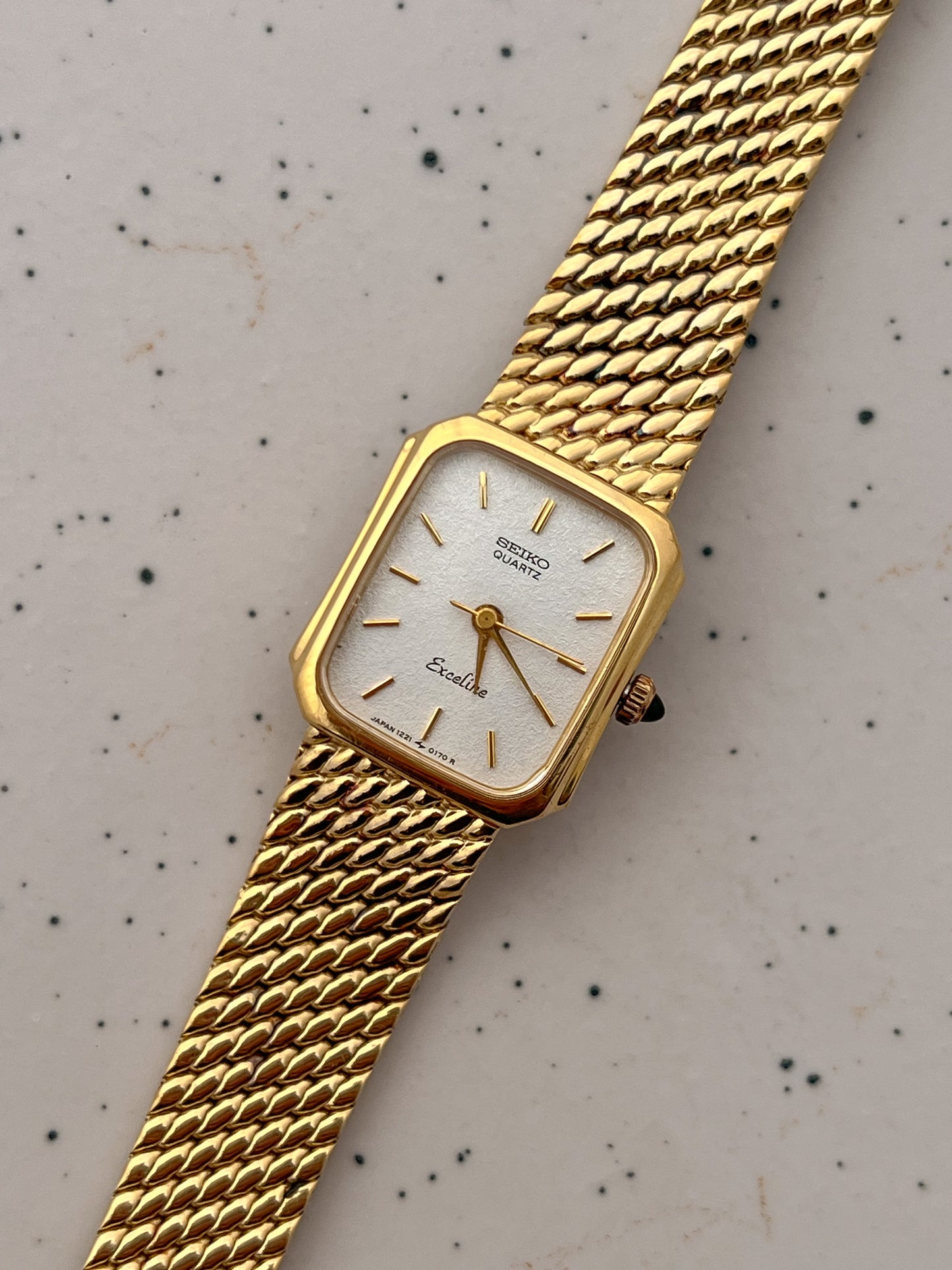 Seiko Exceline Rectangular Gold Toned Woman's Watch