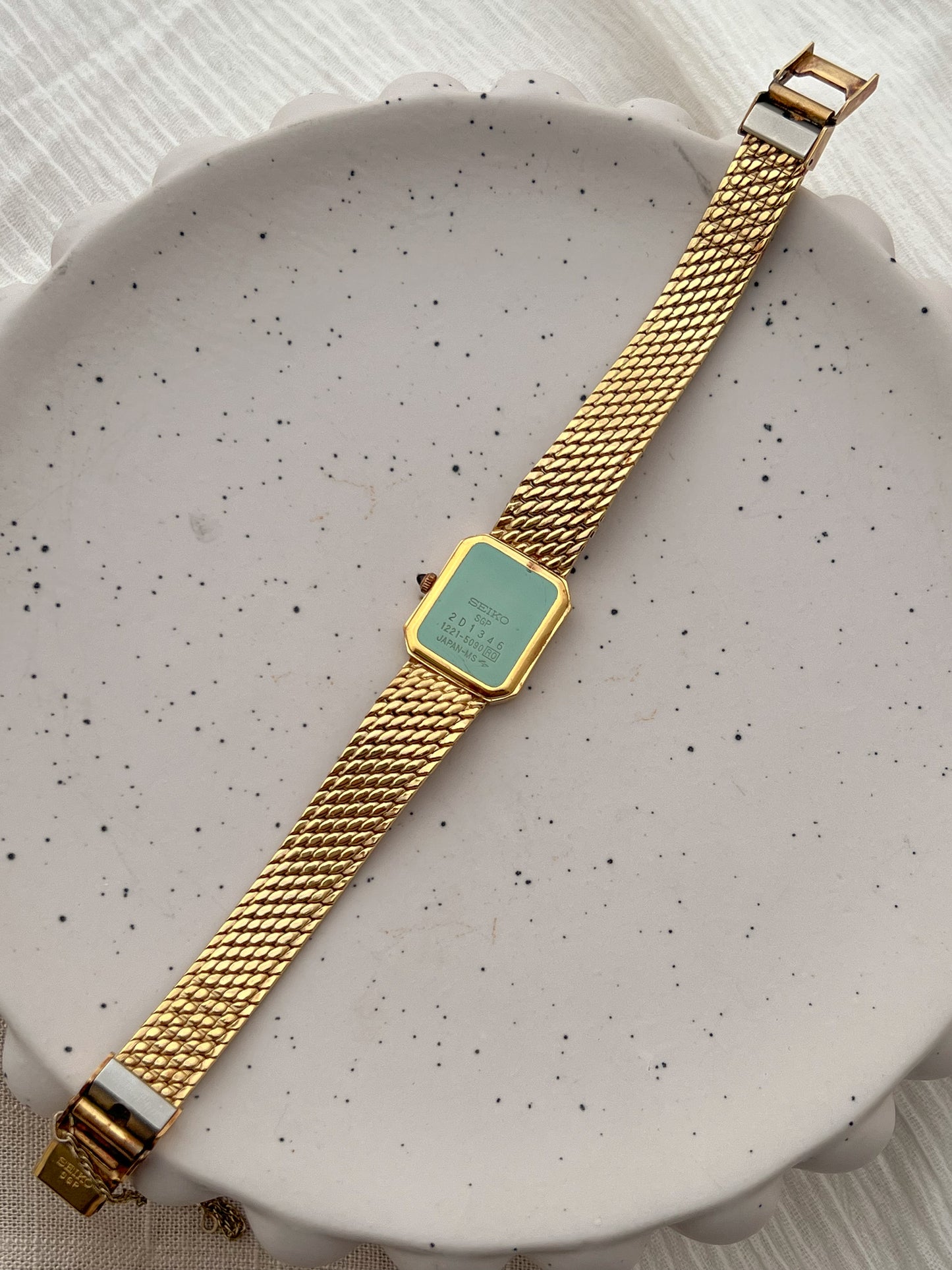 Seiko Exceline Rectangular Gold Toned Woman's Watch