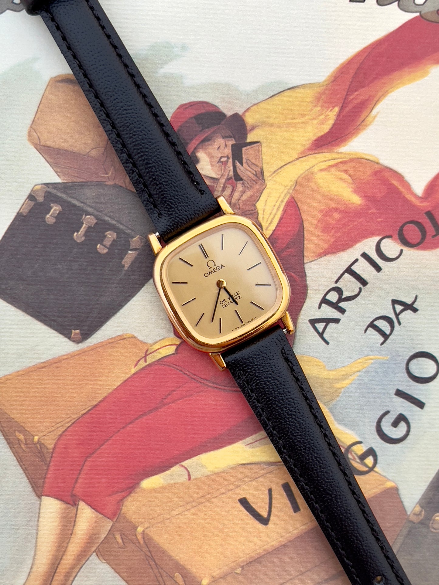 Omega De Ville Gold Square Woman's Watch