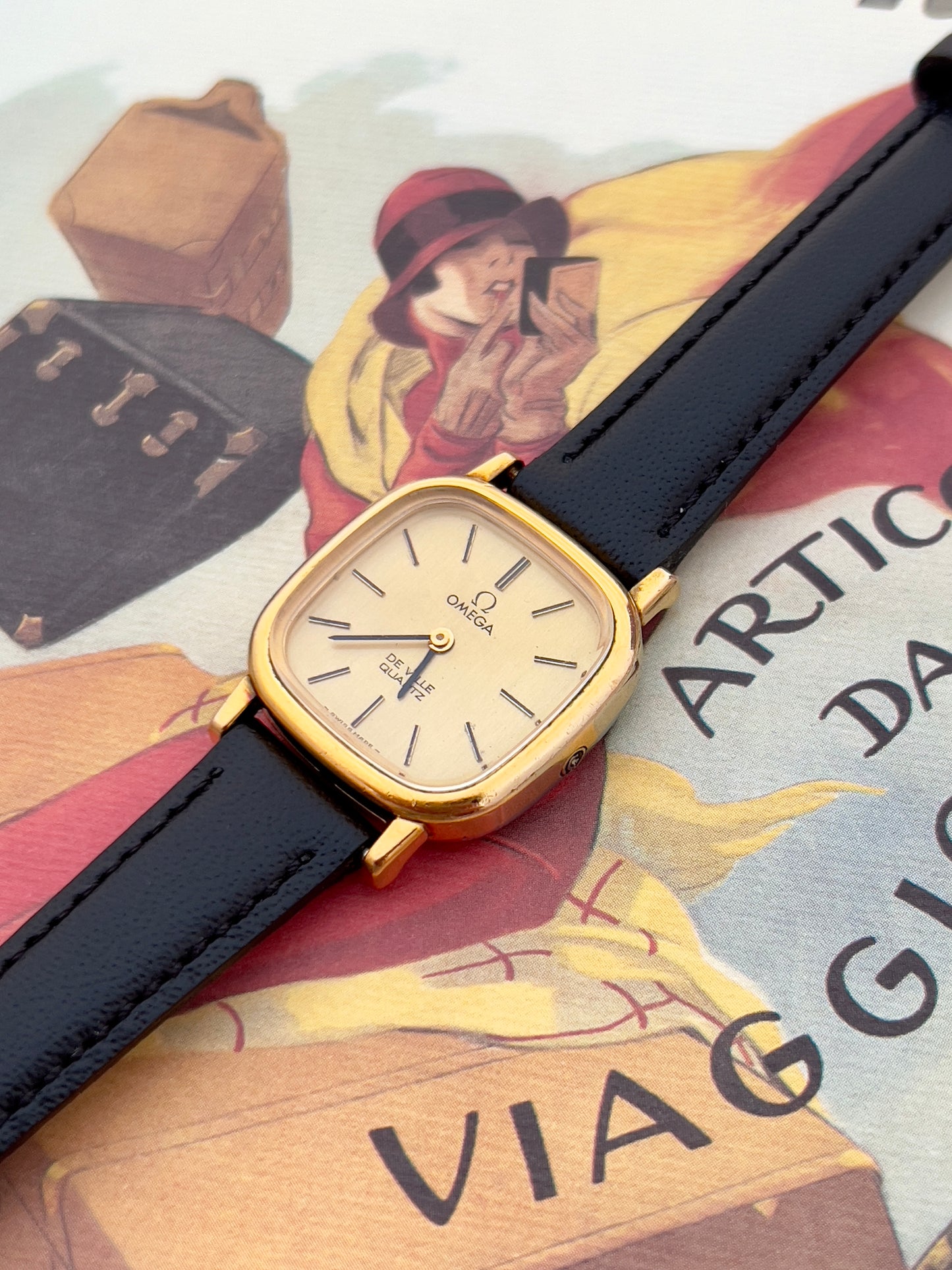 Omega De Ville Gold Square Woman's Watch