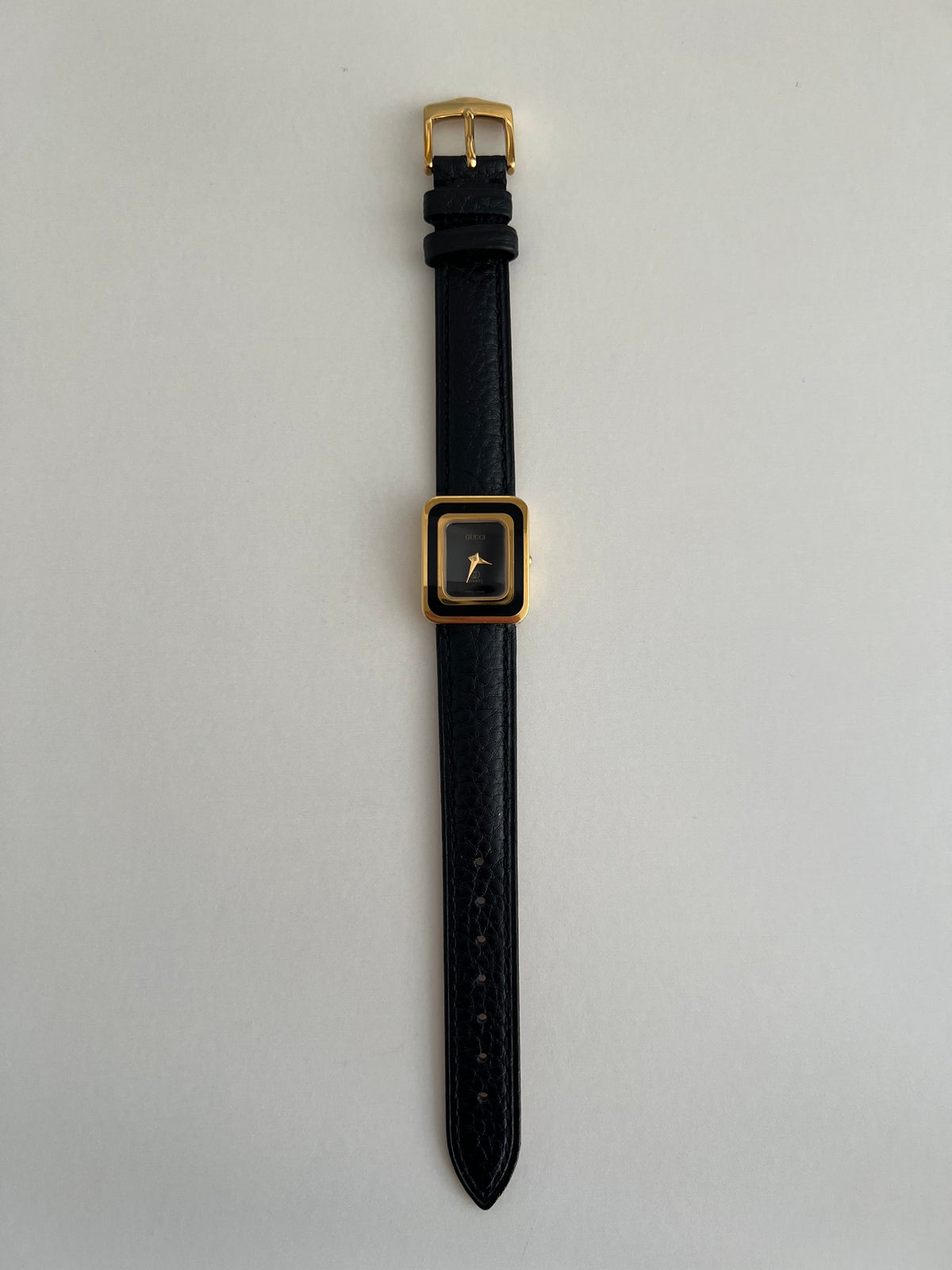 Gucci Enamel Frame Women’s Watch, angled view of a vintage women's watch at Gilded Hour.