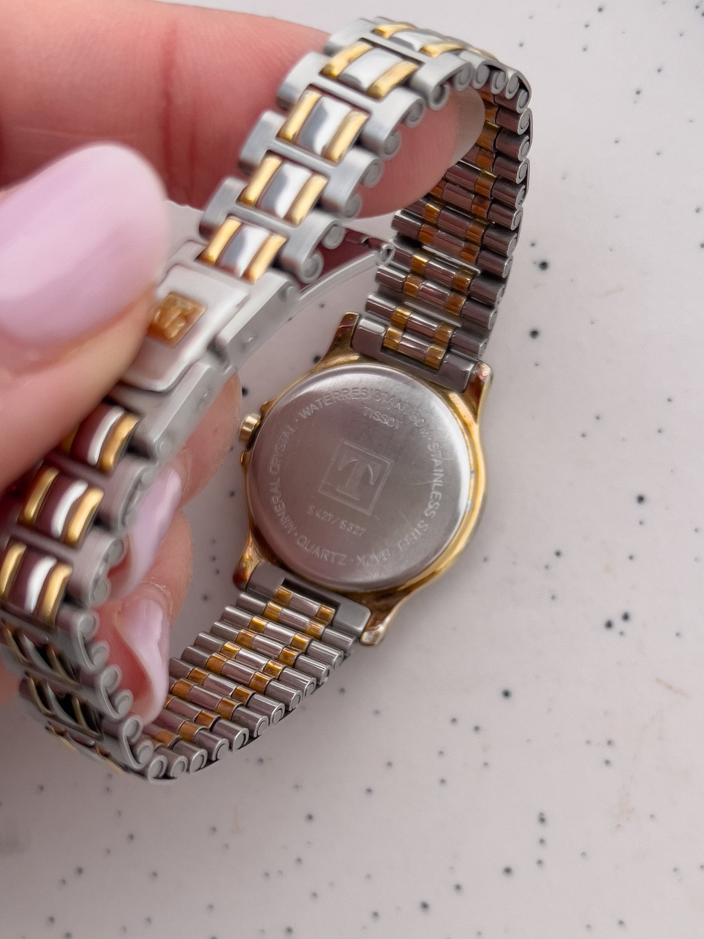 Tissot Seastar Ladies’ Two-Tone Watch with Textured Silver Dial
