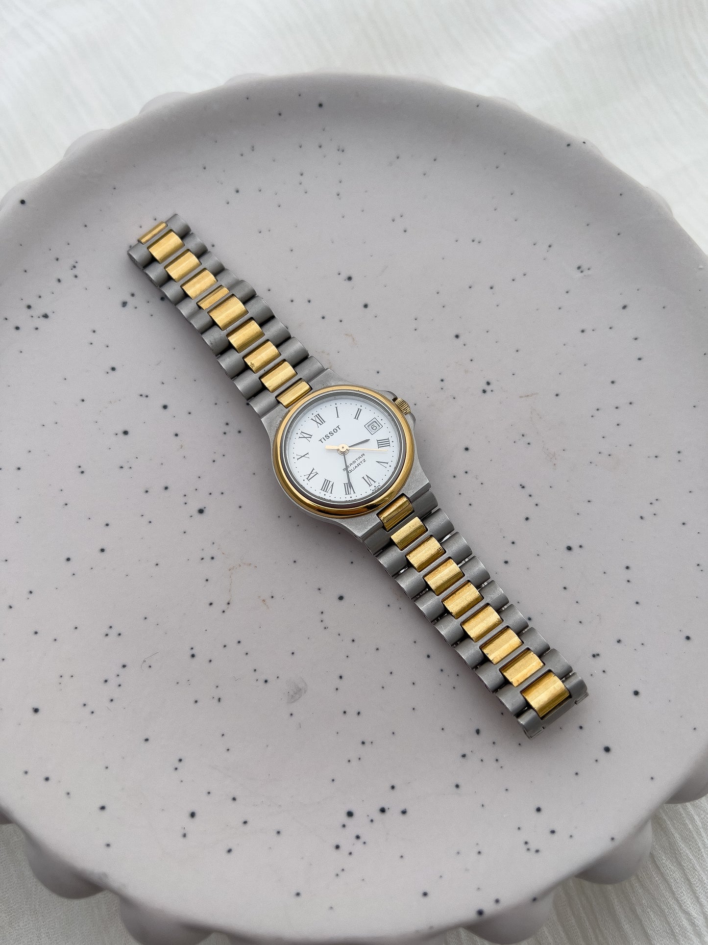 Tissot Seastar Two-Tone Ladies’ Quartz Watch with Roman Numerals