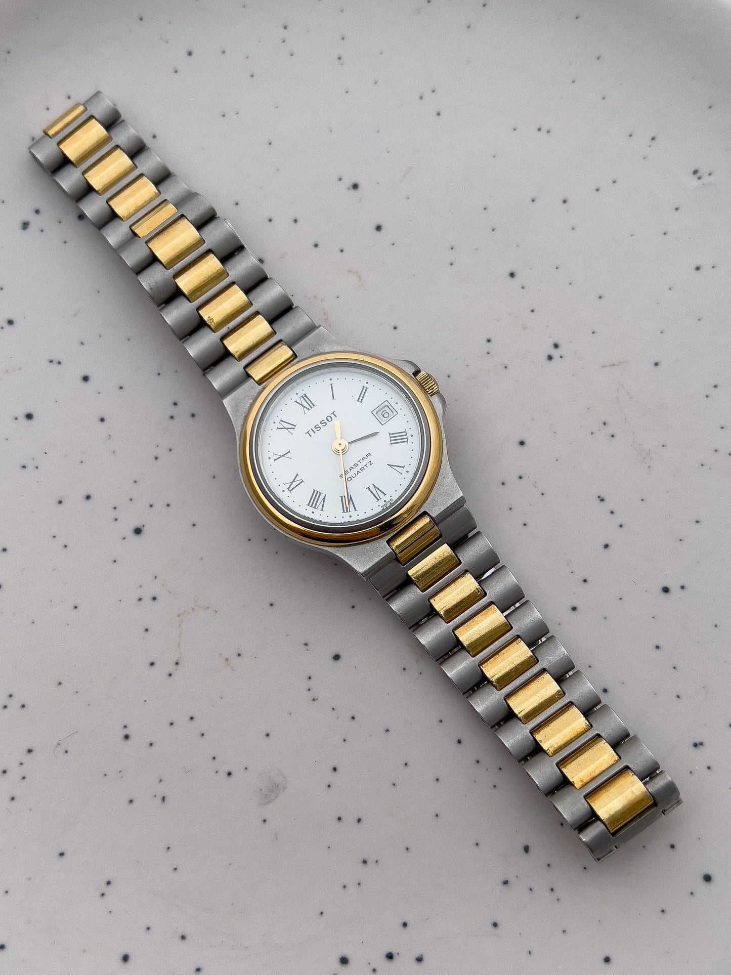 Tissot Seastar Two-Tone Ladies’ Quartz Watch with Roman Numerals