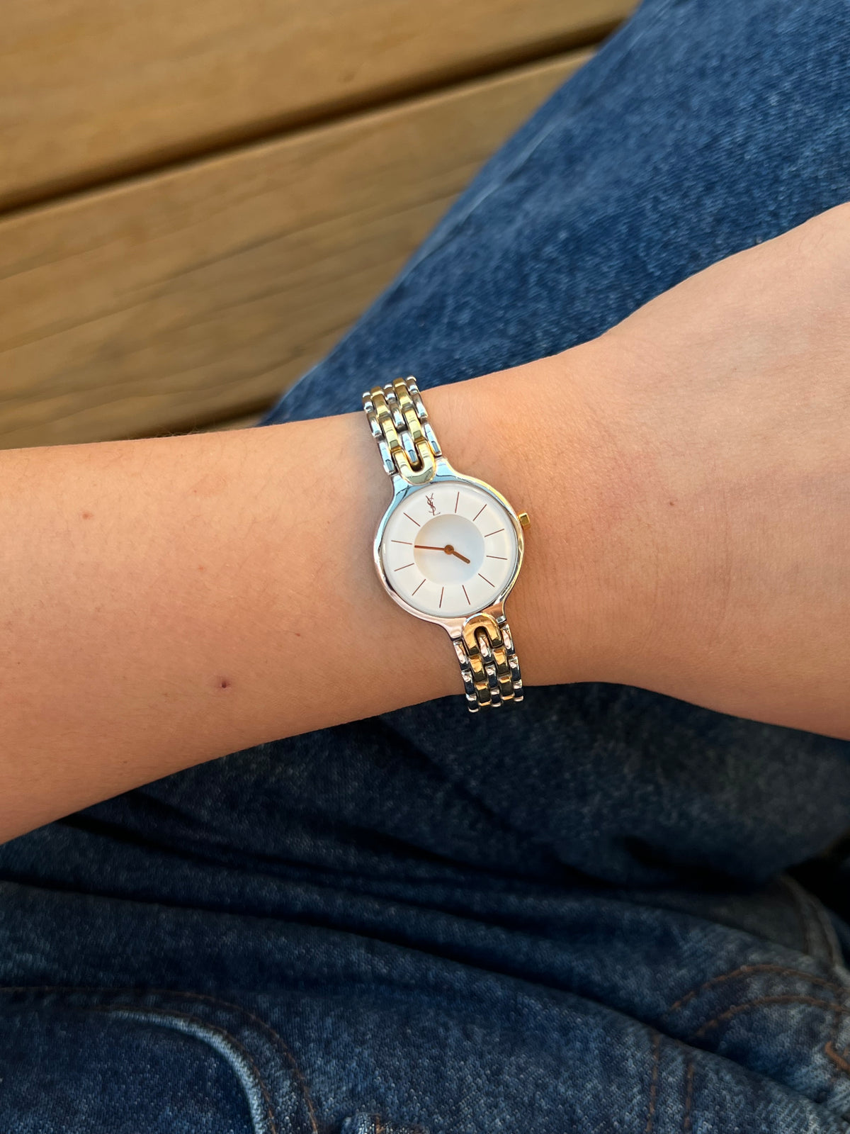 Yves Saint Laurent White Medallion Dial Women’s Watch