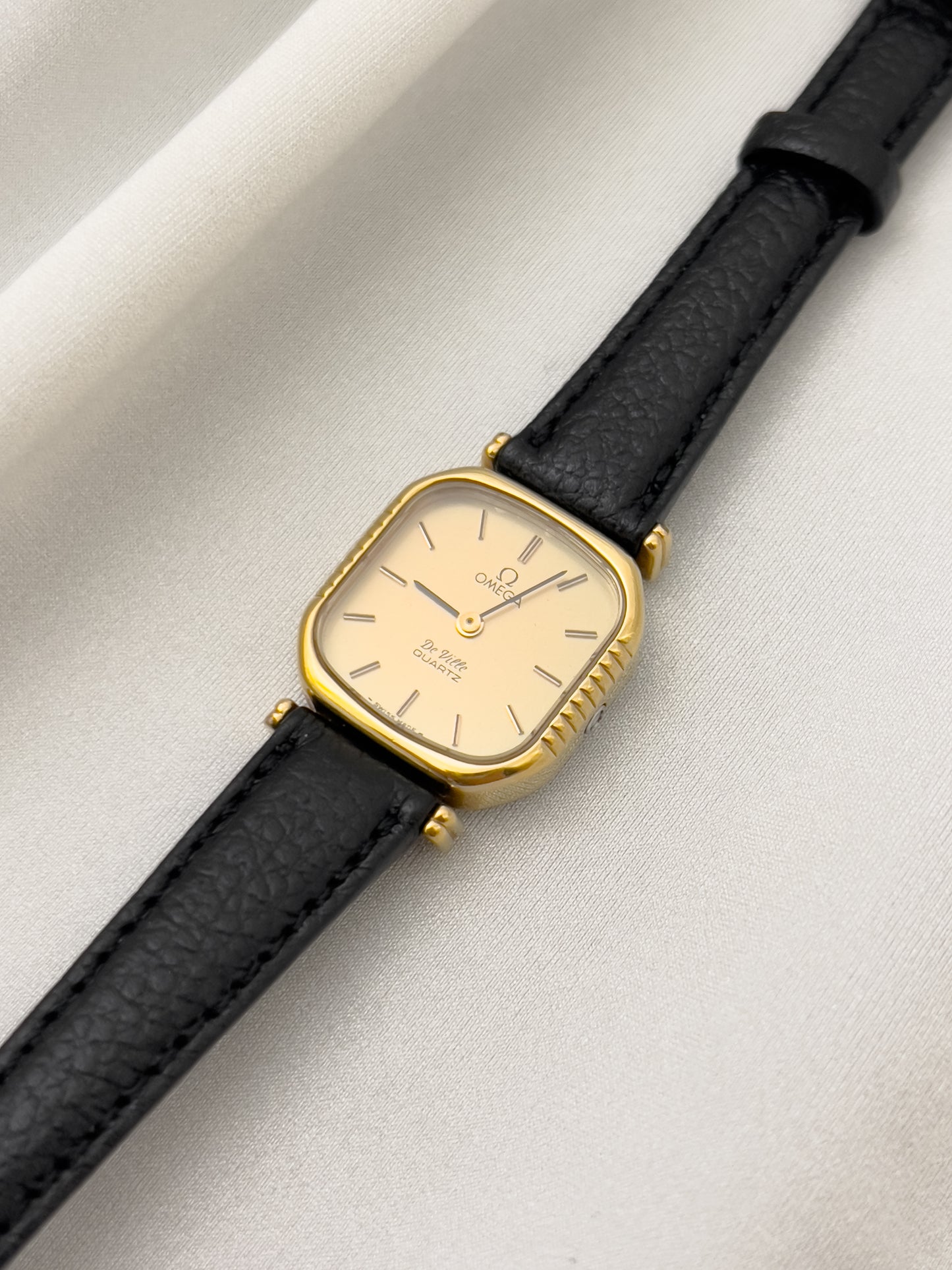 Omega De Ville Gold Toned Square Woman's Watch