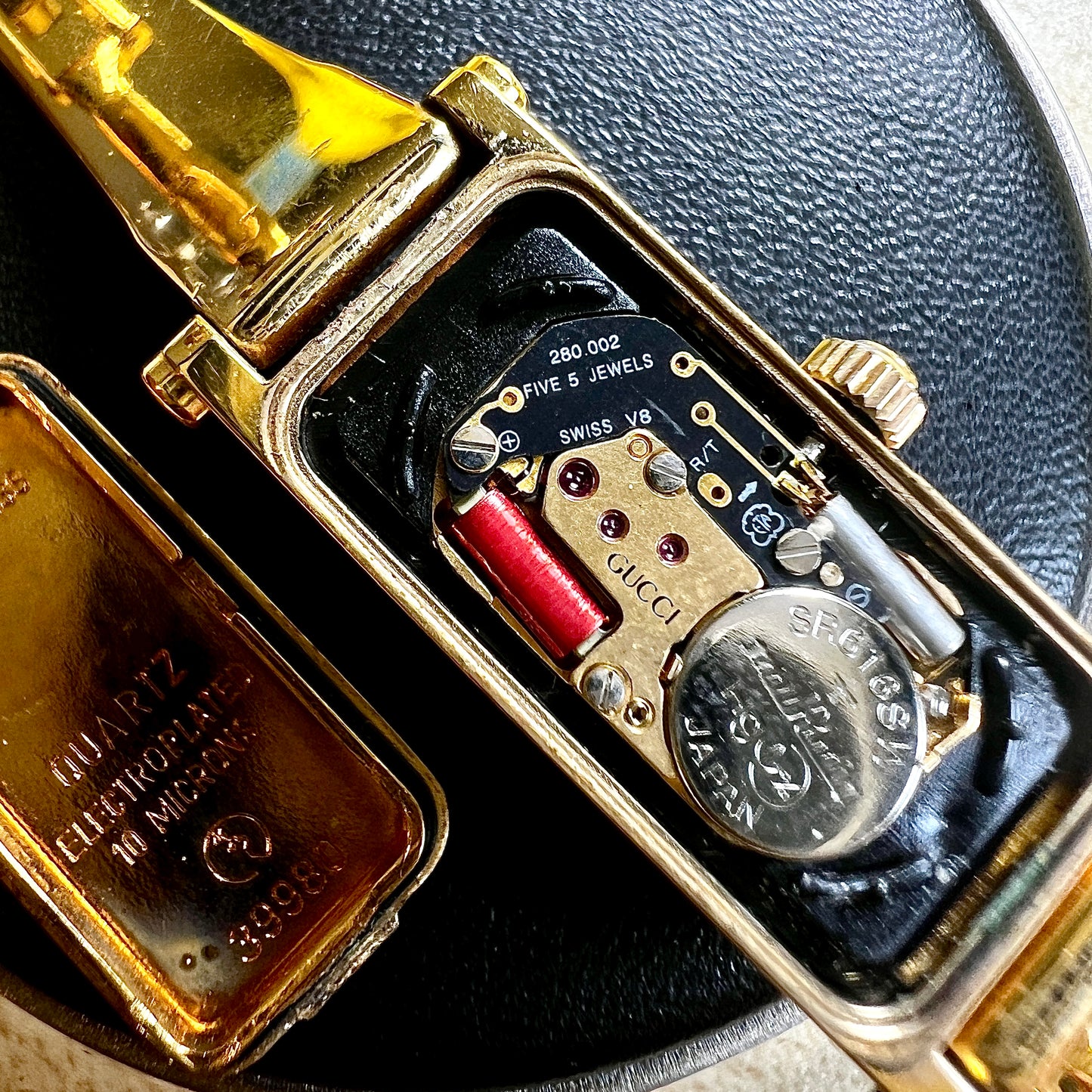 Gucci Gold Bangle Women’s Watch Black Dial