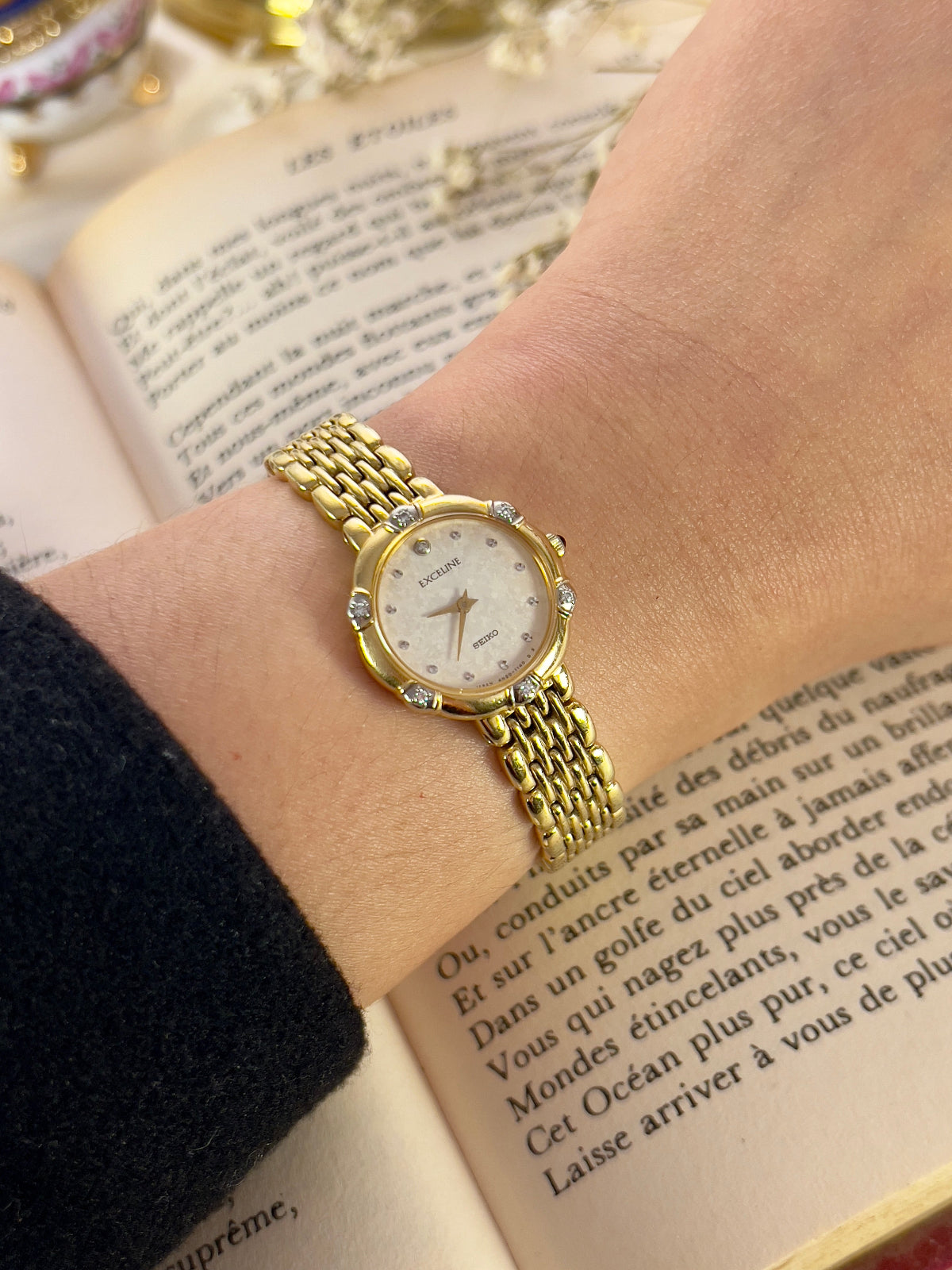 Seiko Exceline Gold Women's Watch with Diamonds