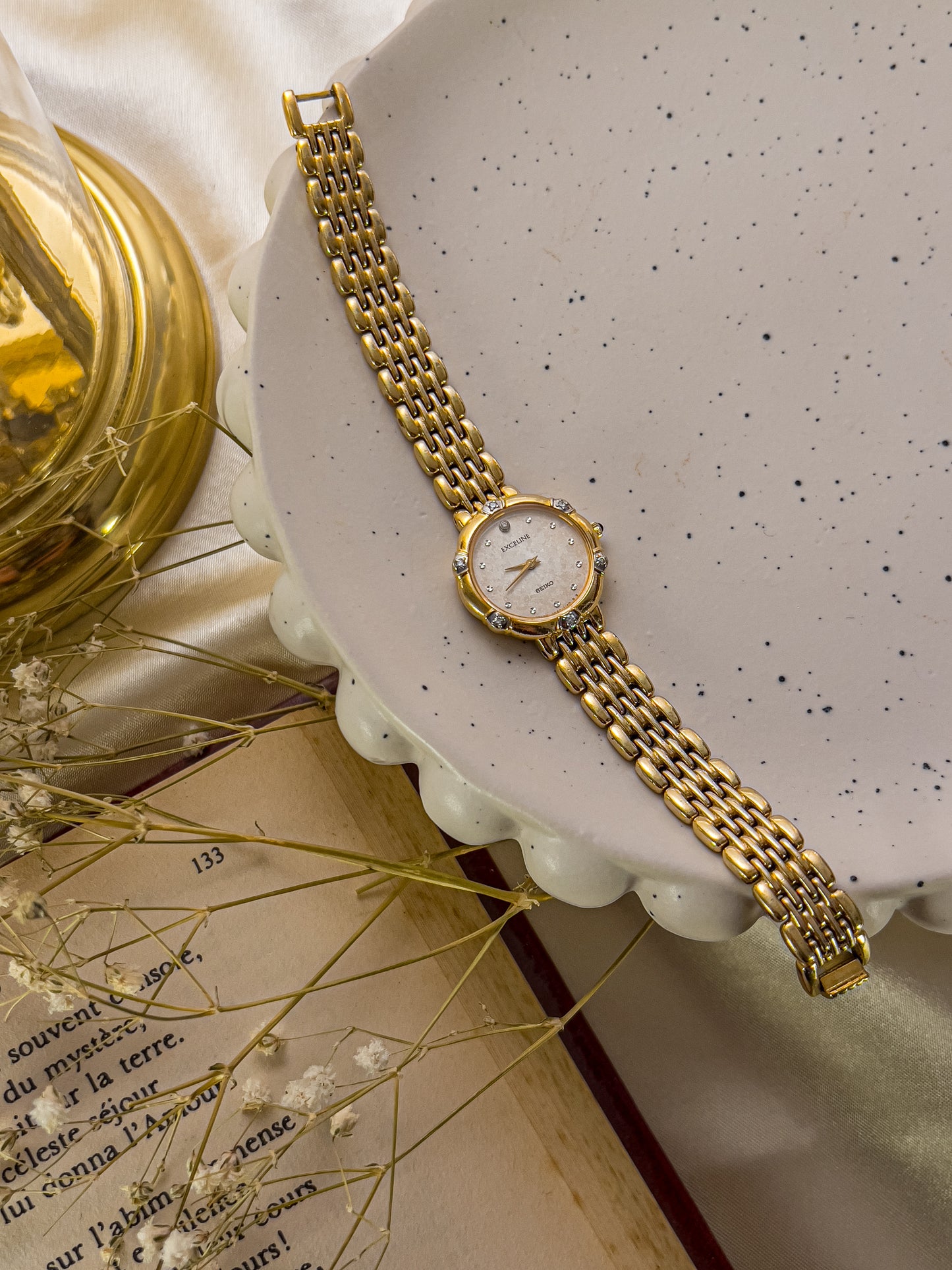 Seiko Exceline Gold Women's Watch with Diamonds