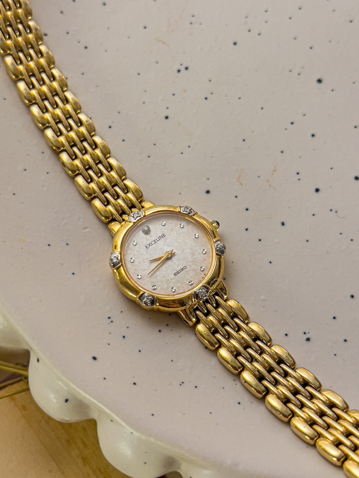 Seiko Exceline Gold Women's Watch with Diamonds
