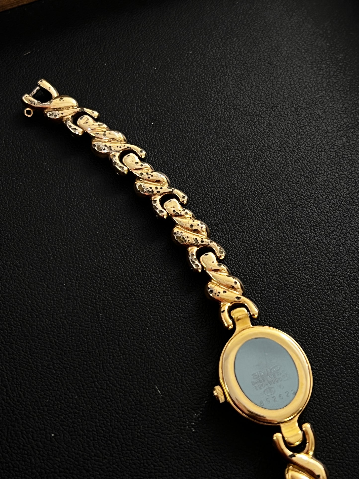 Seiko Exceline Gold Toned Watch with Unique Bracelet