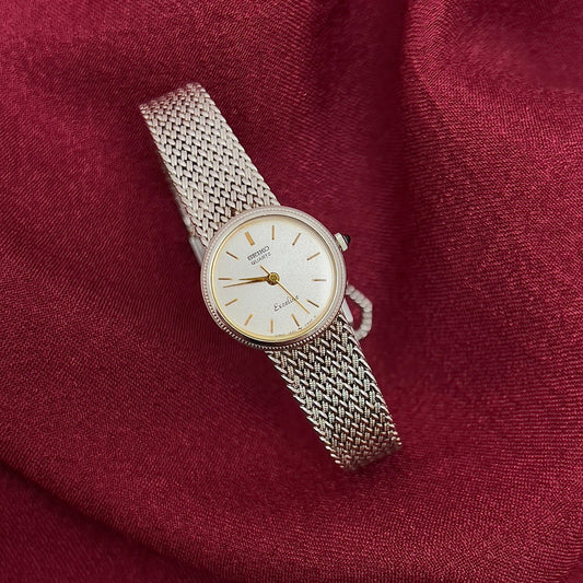 Seiko Exceline Round Woman's Watch with Ribbed Case