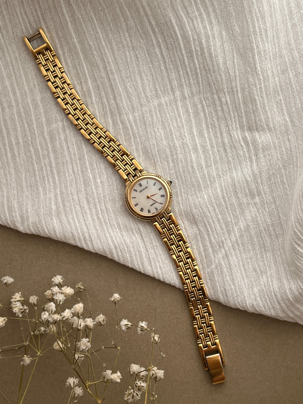 Seiko Exceline Gold Woman's Watch Roman Numerals