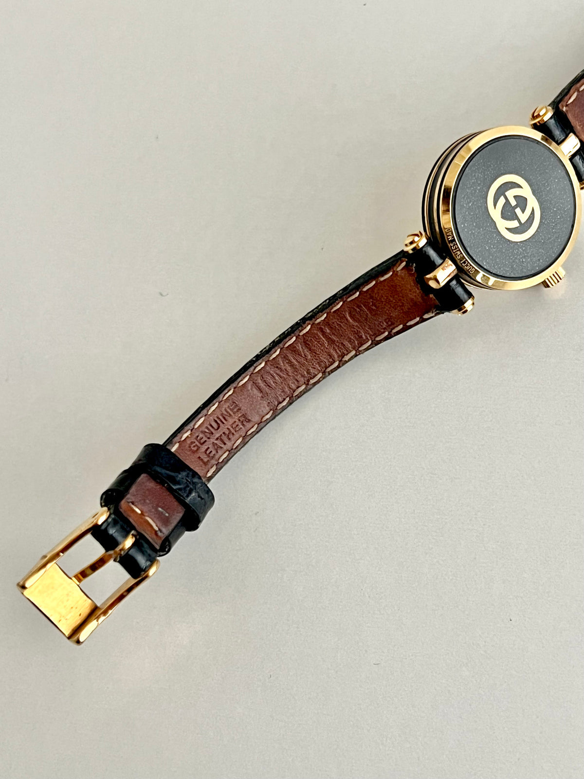 Gucci Sherry Line Roman Dial Women's Watch 2040L, angled view of a vintage women's watch at Gilded Hour.