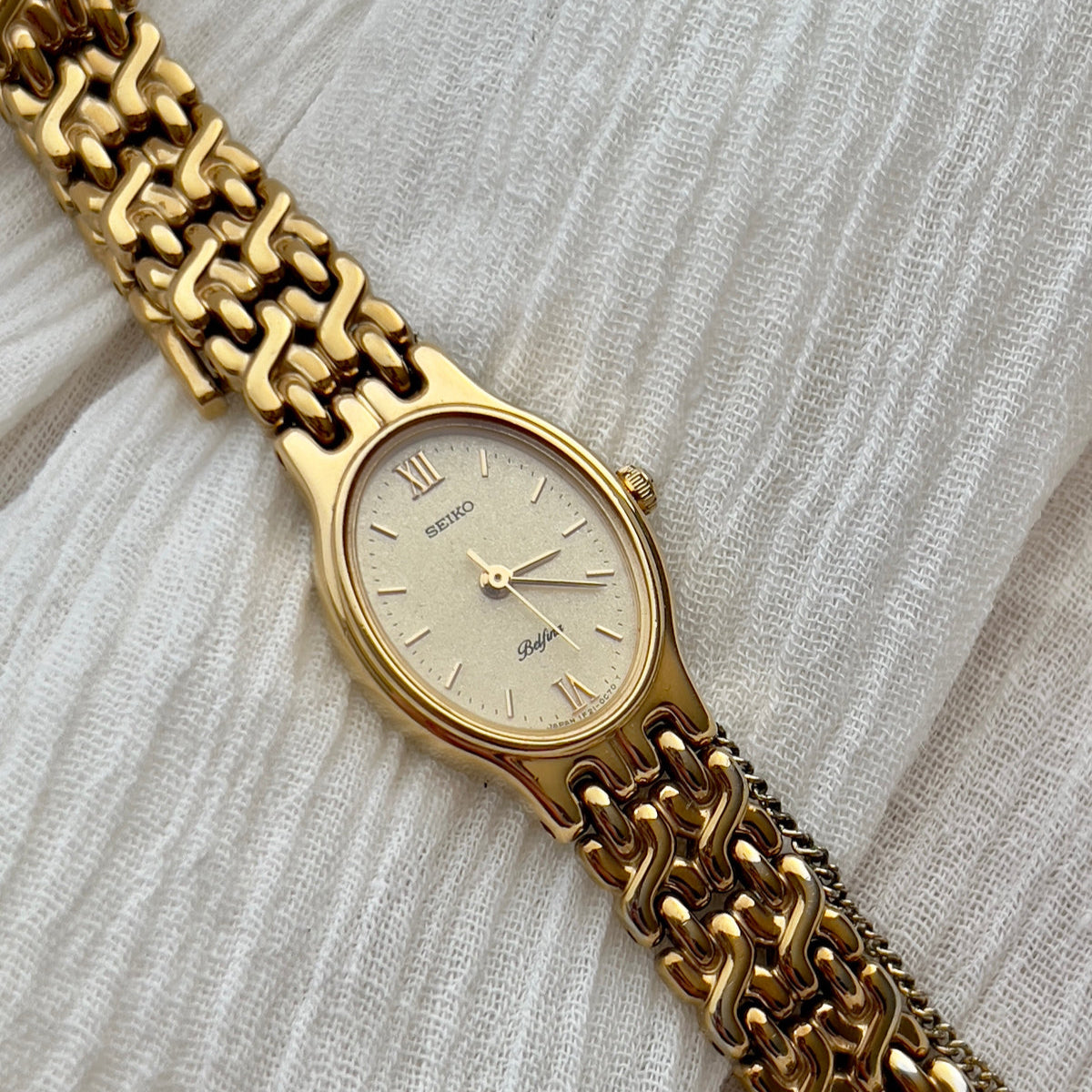 Seiko Belfina Classy Oval Dialed Woman's Watch The Gilded Hour Seiko Belfina Classy Oval Dialed Woman's Watch The Gilded Hour