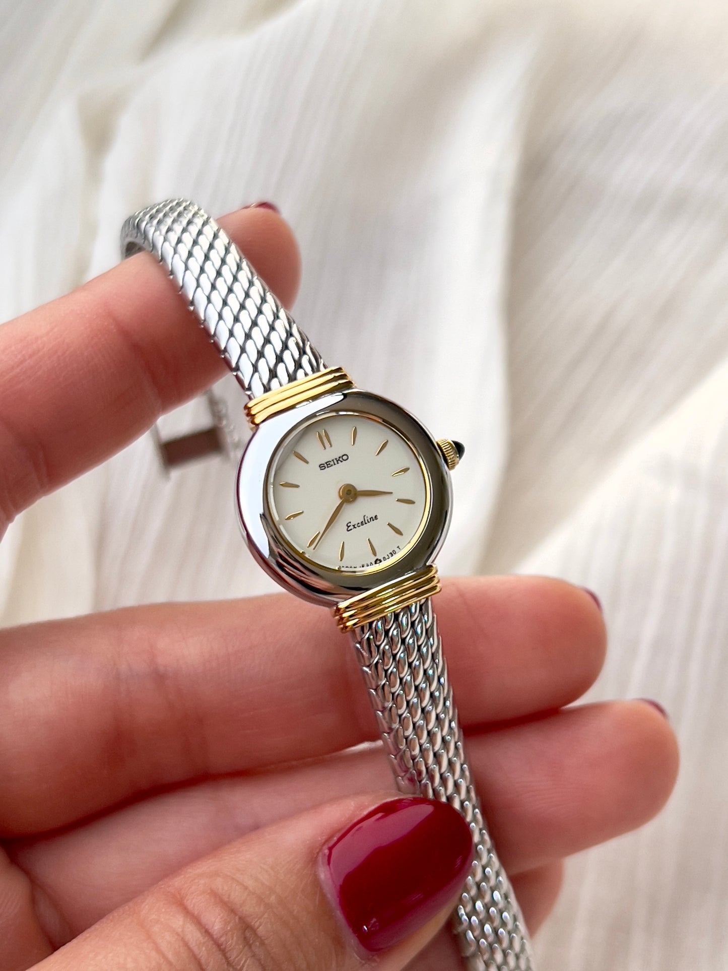 Seiko Two Toned Snake Skin Pattern Bracelet Watch