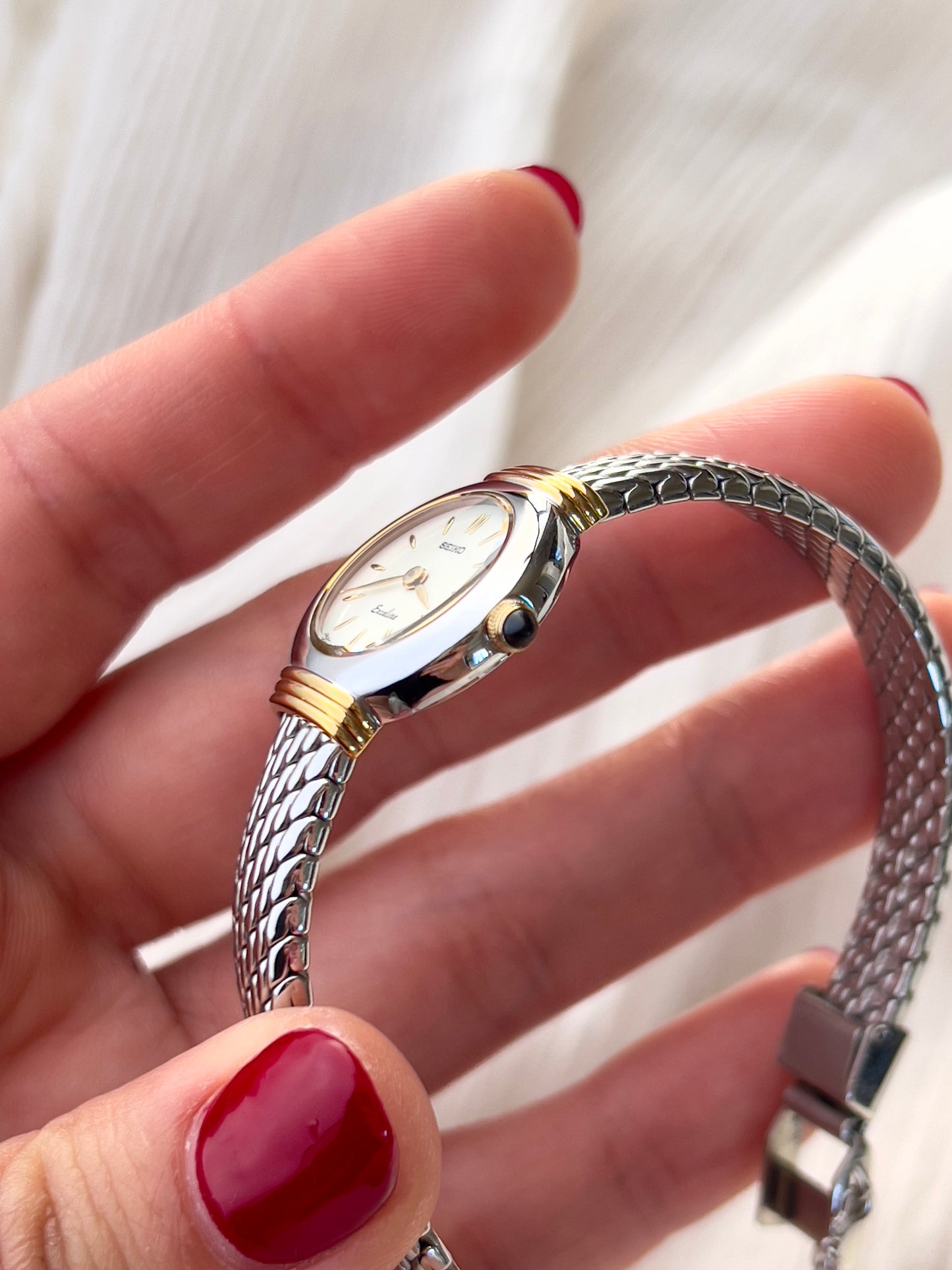Seiko Two Toned Snake Skin Pattern Bracelet Watch