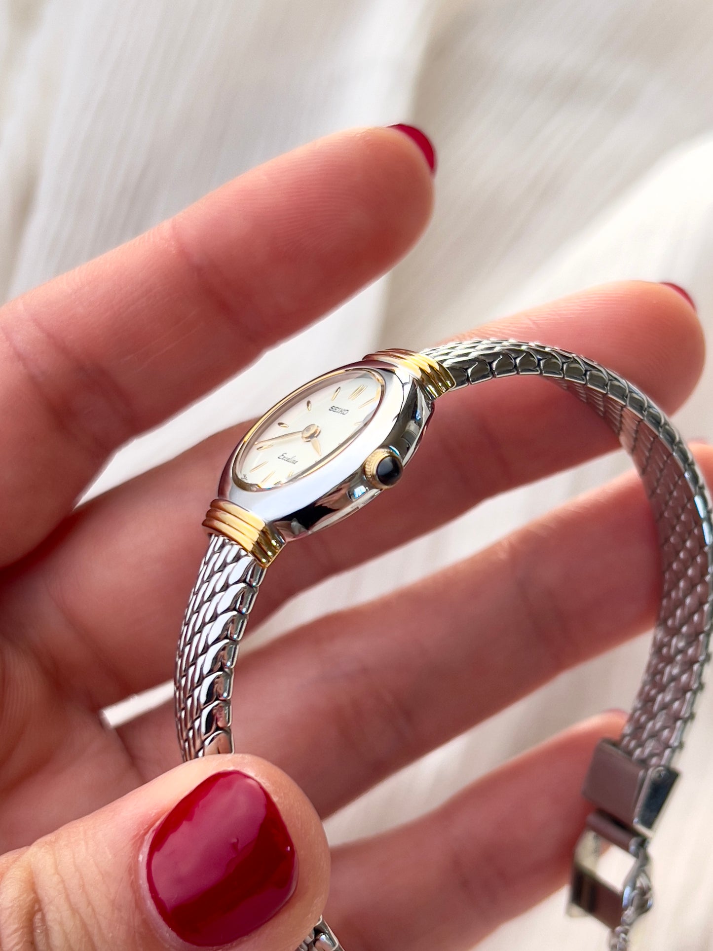 Seiko Two Toned Snake Skin Pattern Bracelet Watch