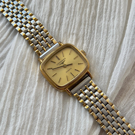 Longines Gold Toned Ladies Watch Gold Square Dial
