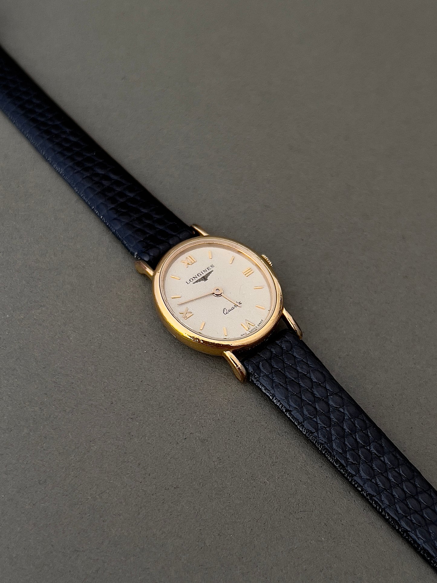 Longines Gold Toned Oval Woman's Watch with Stardust Dial