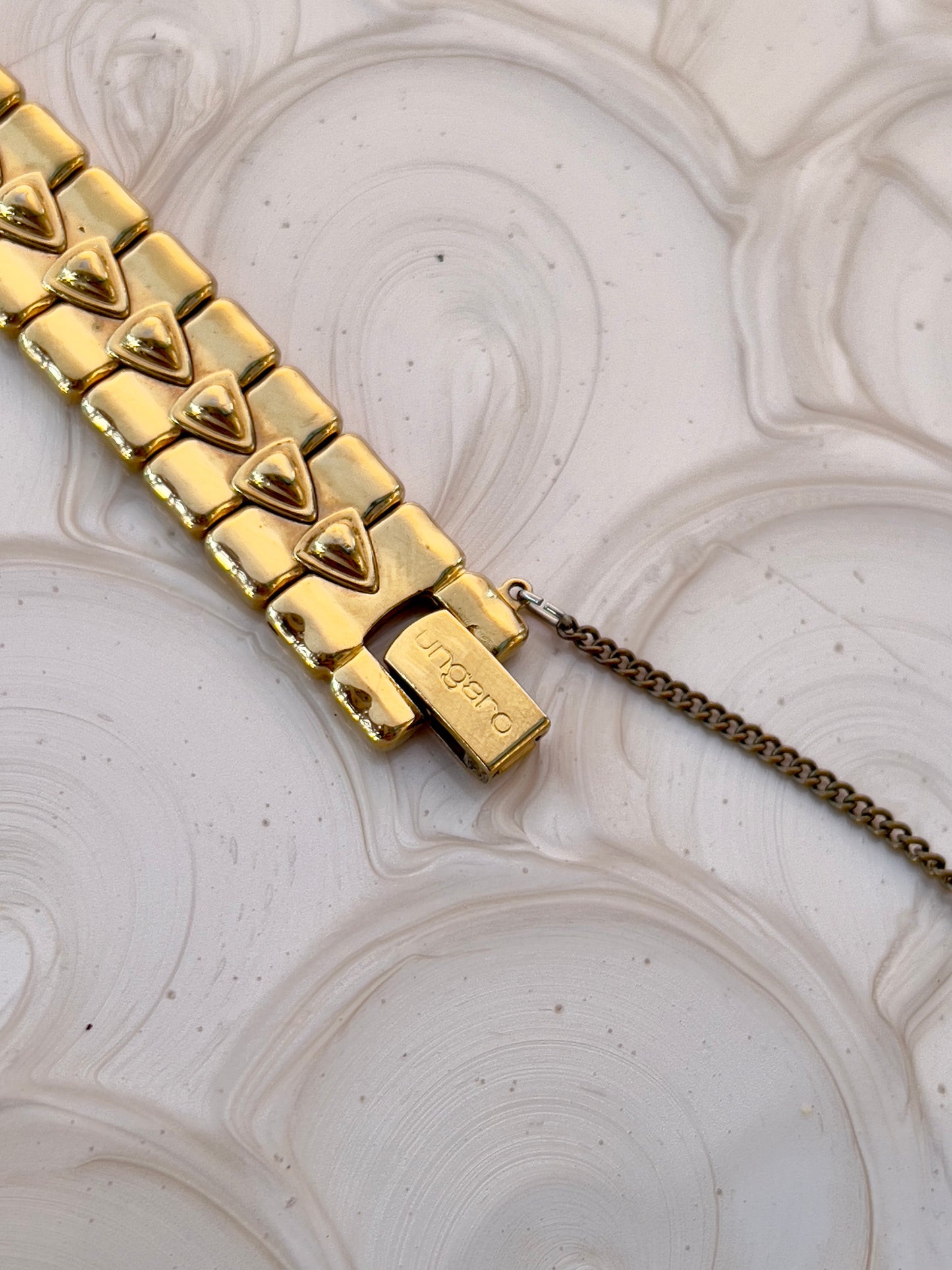 Seiko x Ungaro Gold Toned Woman's Watch with Intricate Bracelet