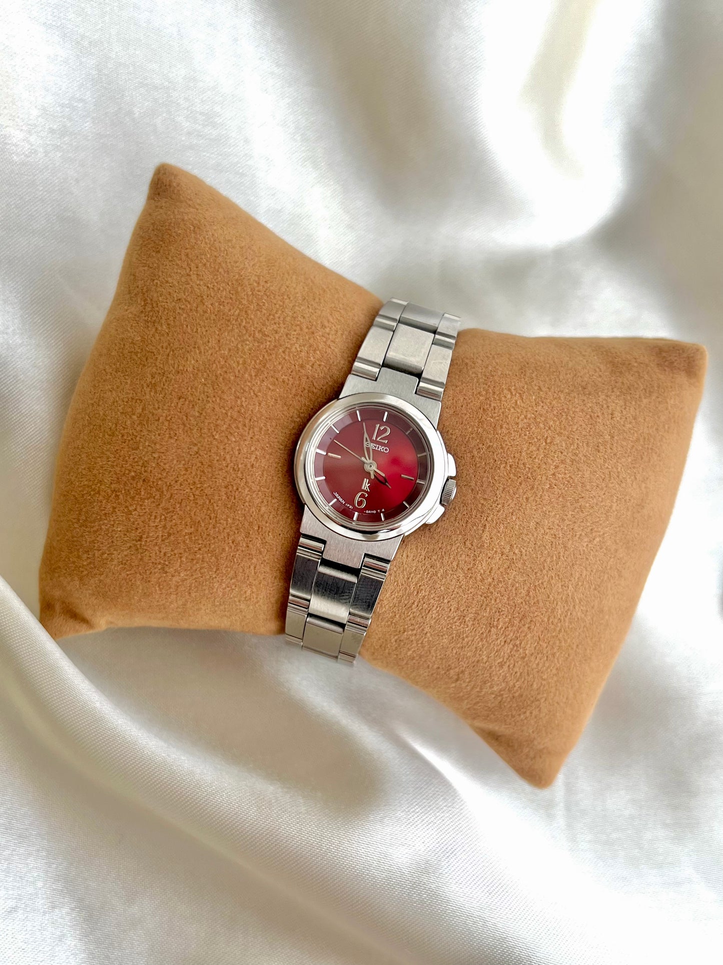 Seiko Lukia Red Cherry Dial Ladies Watch Stainless Steel