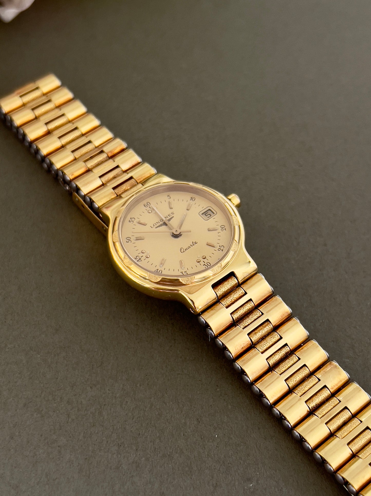Longines Conquest Woman's Watch in Gold with Champagne Dial