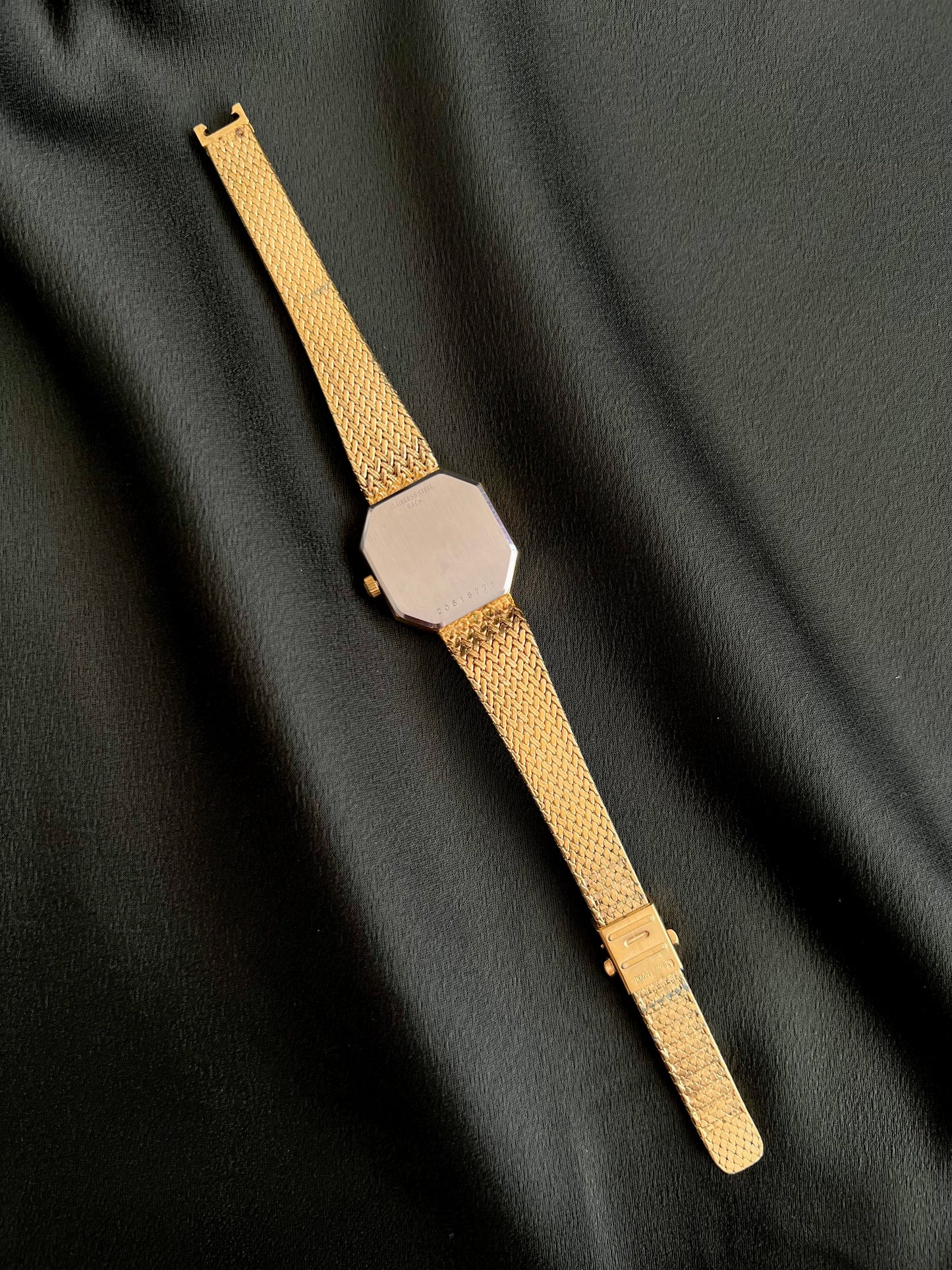 Longines Gold Tone Octagonal Women's Watch with Mesh Bracelet