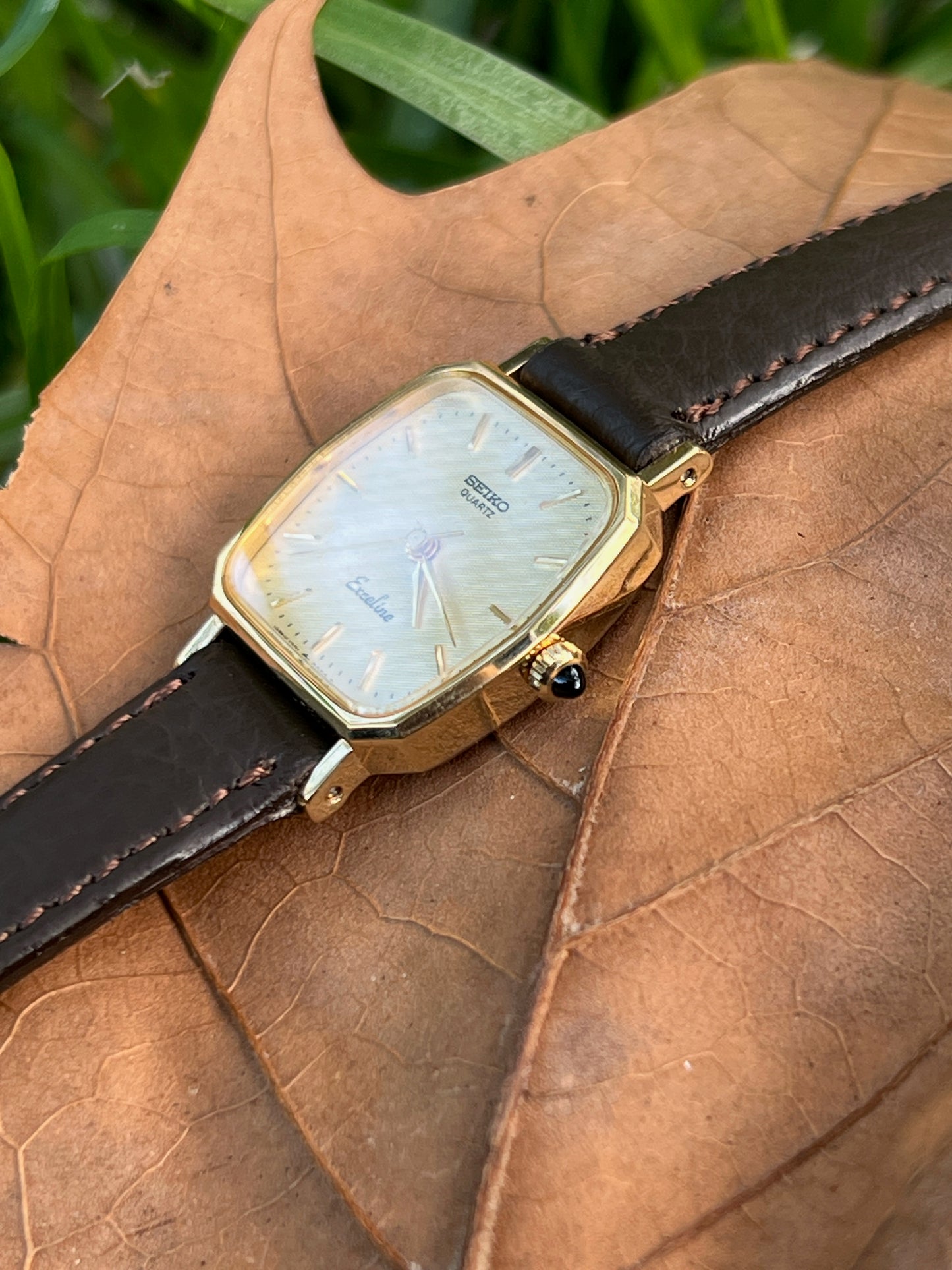 Seiko Exceline Soft Decagon Woman's Watch with Textured Dial