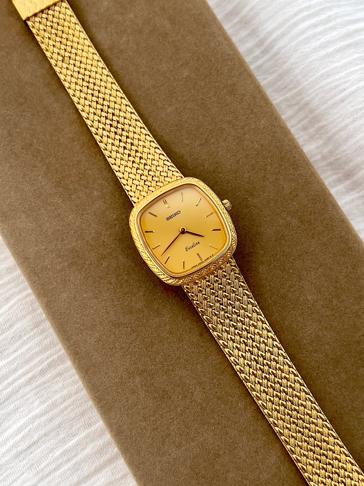 Seiko Exceline Gold Toned Woman's Watch with Diamond Set Crown