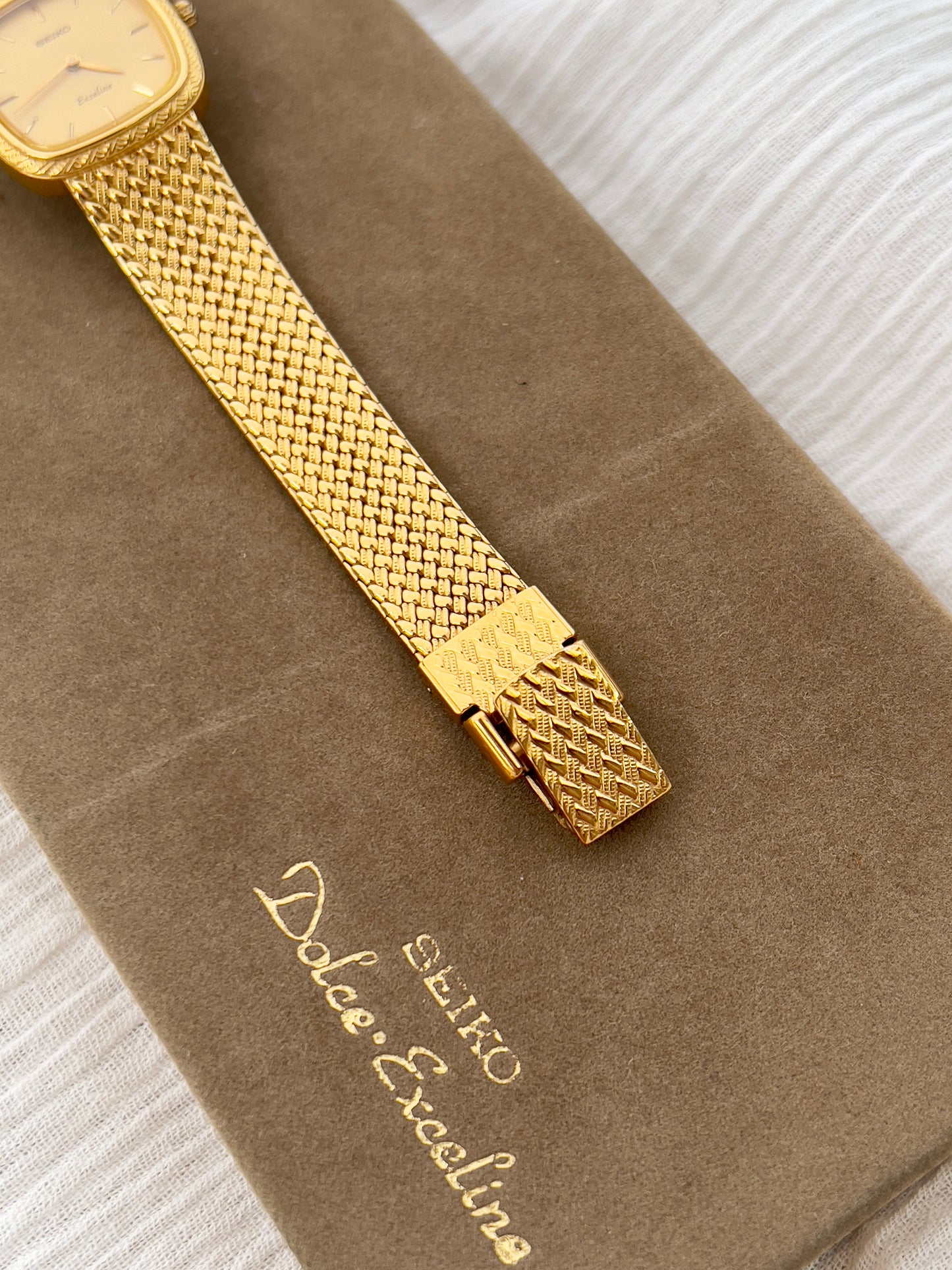 Seiko Exceline Gold Toned Woman's Watch with Diamond Set Crown