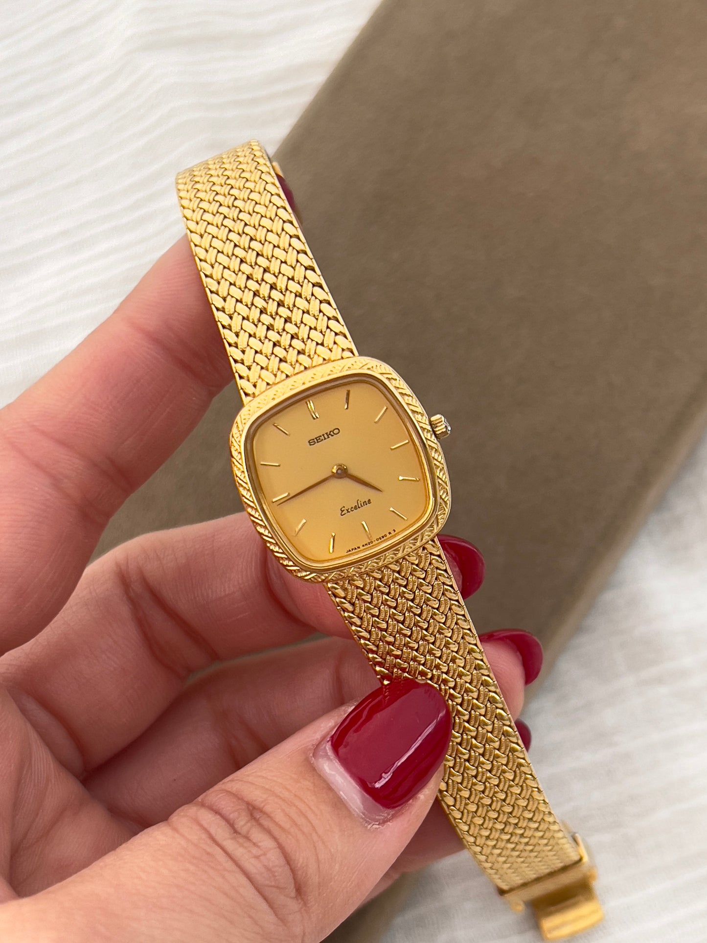 Seiko Exceline Gold Toned Woman's Watch with Diamond Set Crown