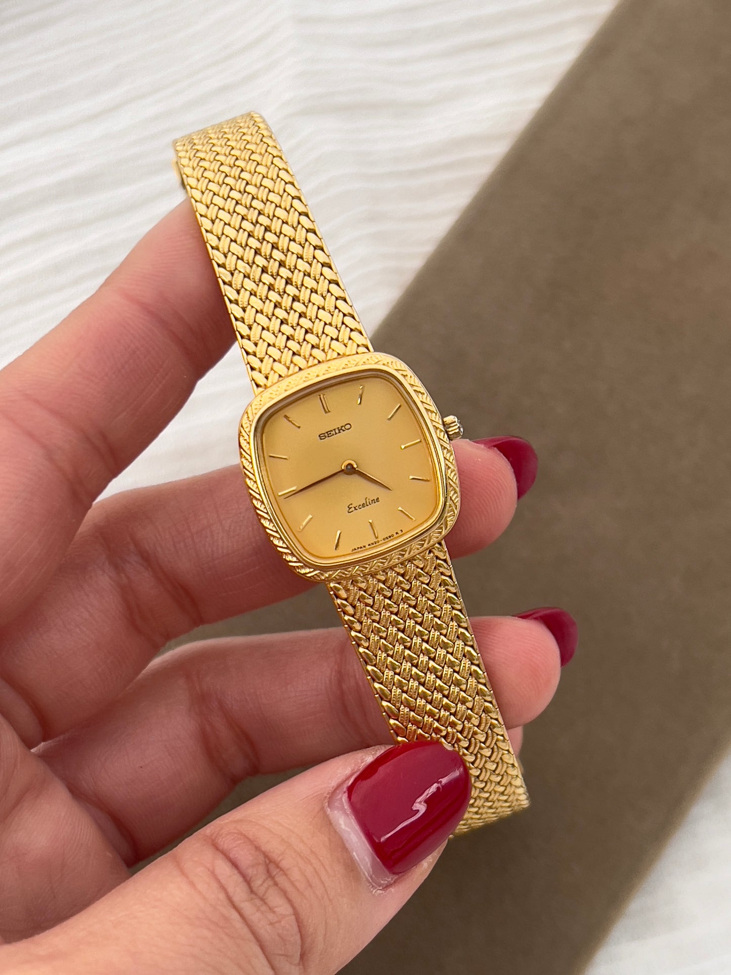 Seiko Exceline Gold Toned Woman's Watch with Diamond Set Crown