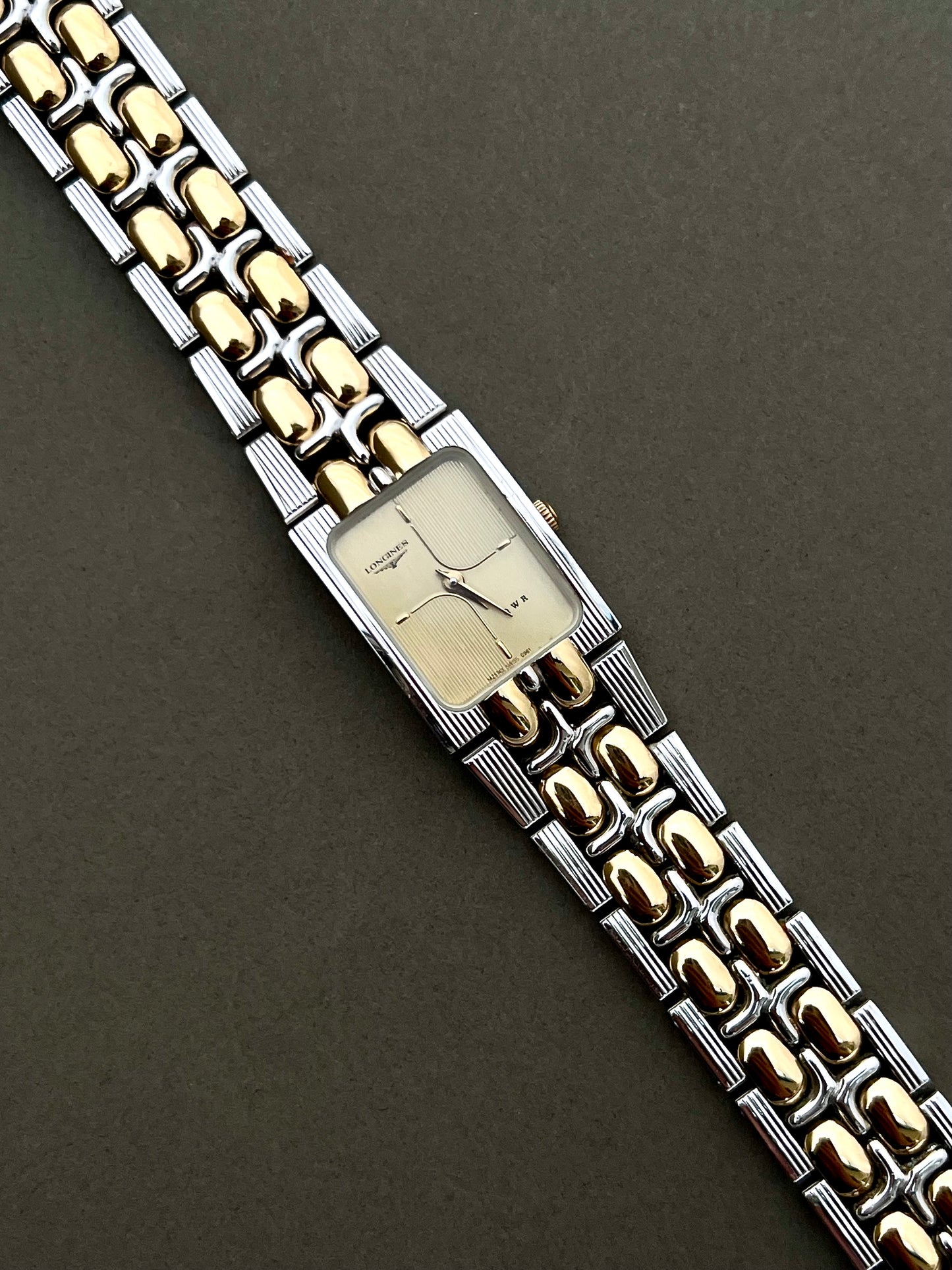 Longines QWR Ladies Two Tone Bracelet Watch with Champagne Dial