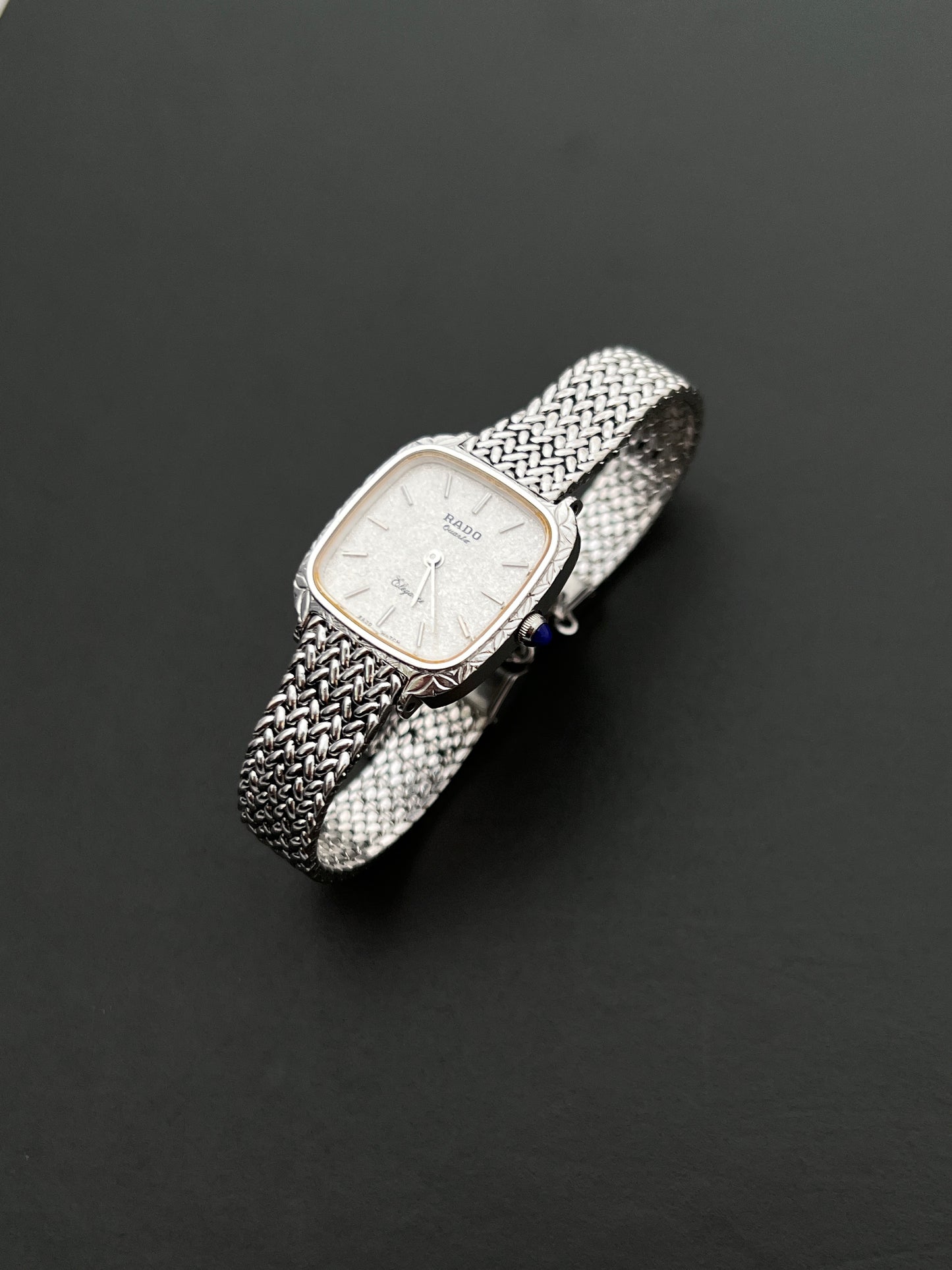Rado Elegance Ladies Watch in Silver with Textured Dial and Woven Bracelet